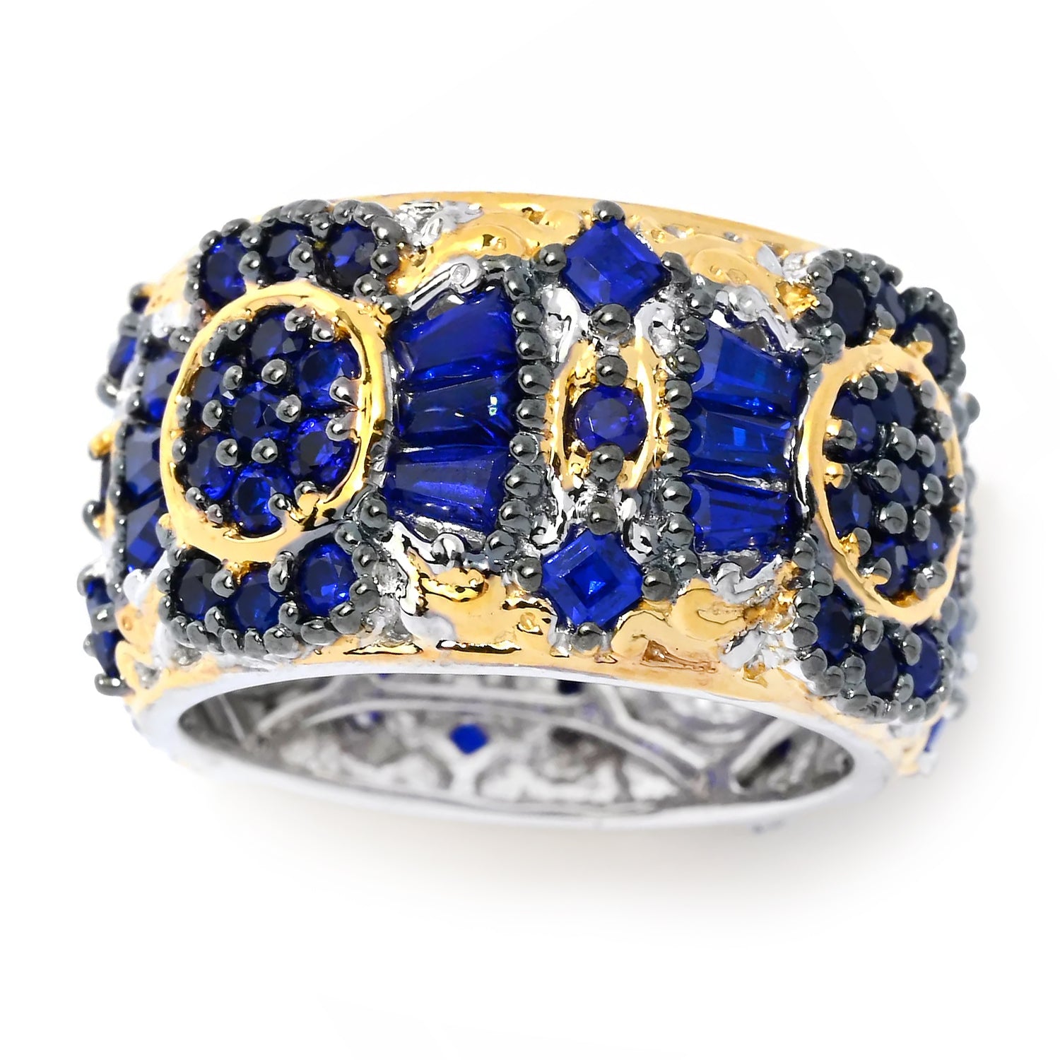 Gems en Vogue 3.55ctw Cobalt Blue Spinel Eternity Ring CANNOT BE RESIZED