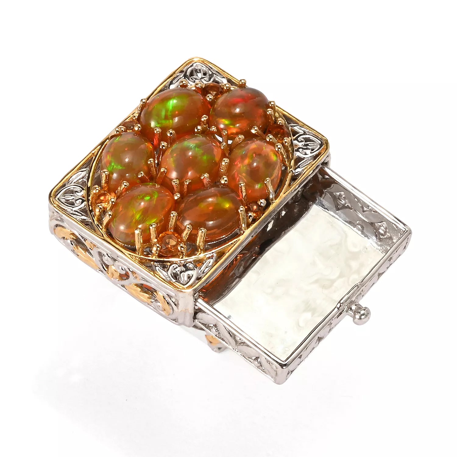 Gems en Vogue Mocha Ethiopian Opal & Madeira Citrine Keepsake Ring