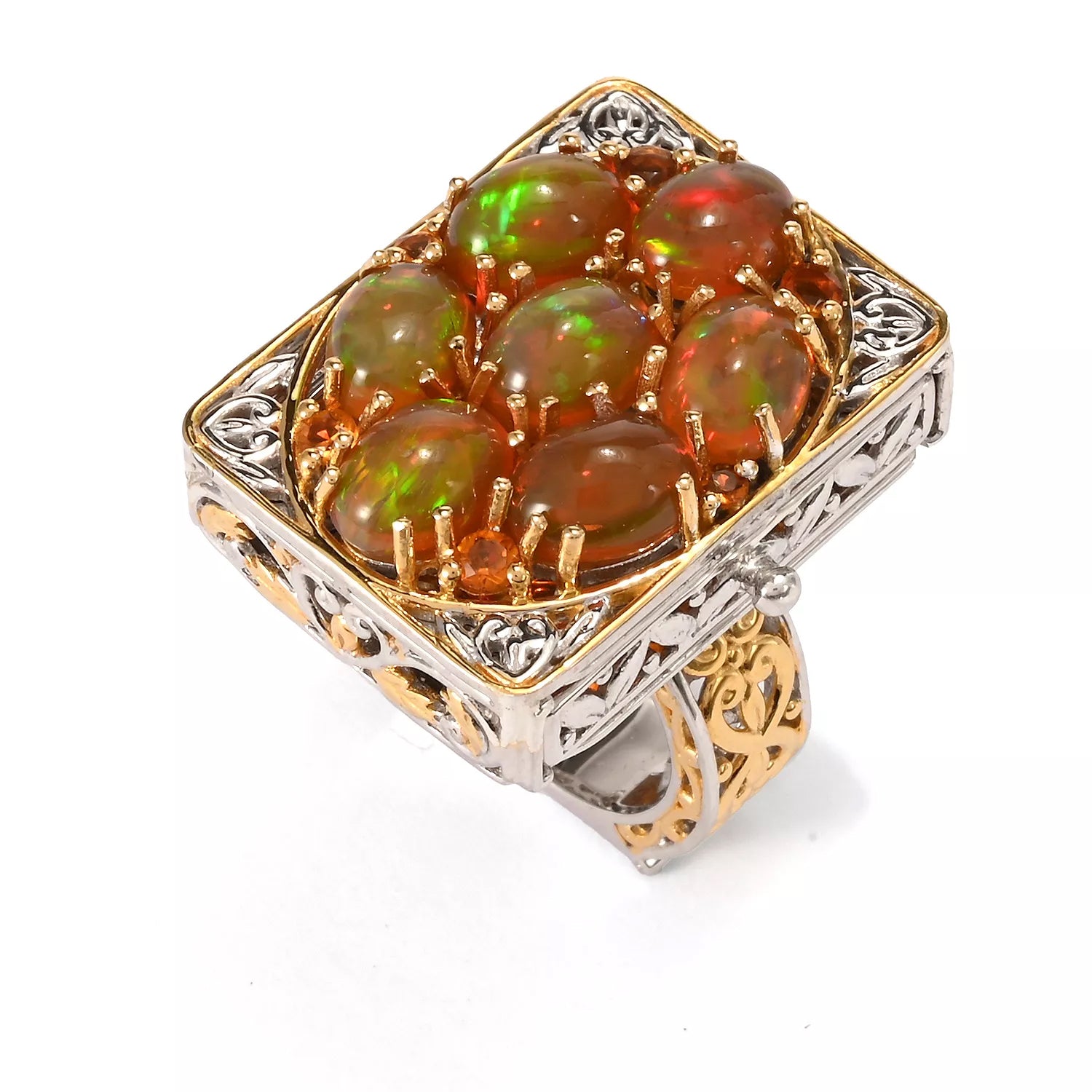 Gems en Vogue Mocha Ethiopian Opal & Madeira Citrine Keepsake Ring