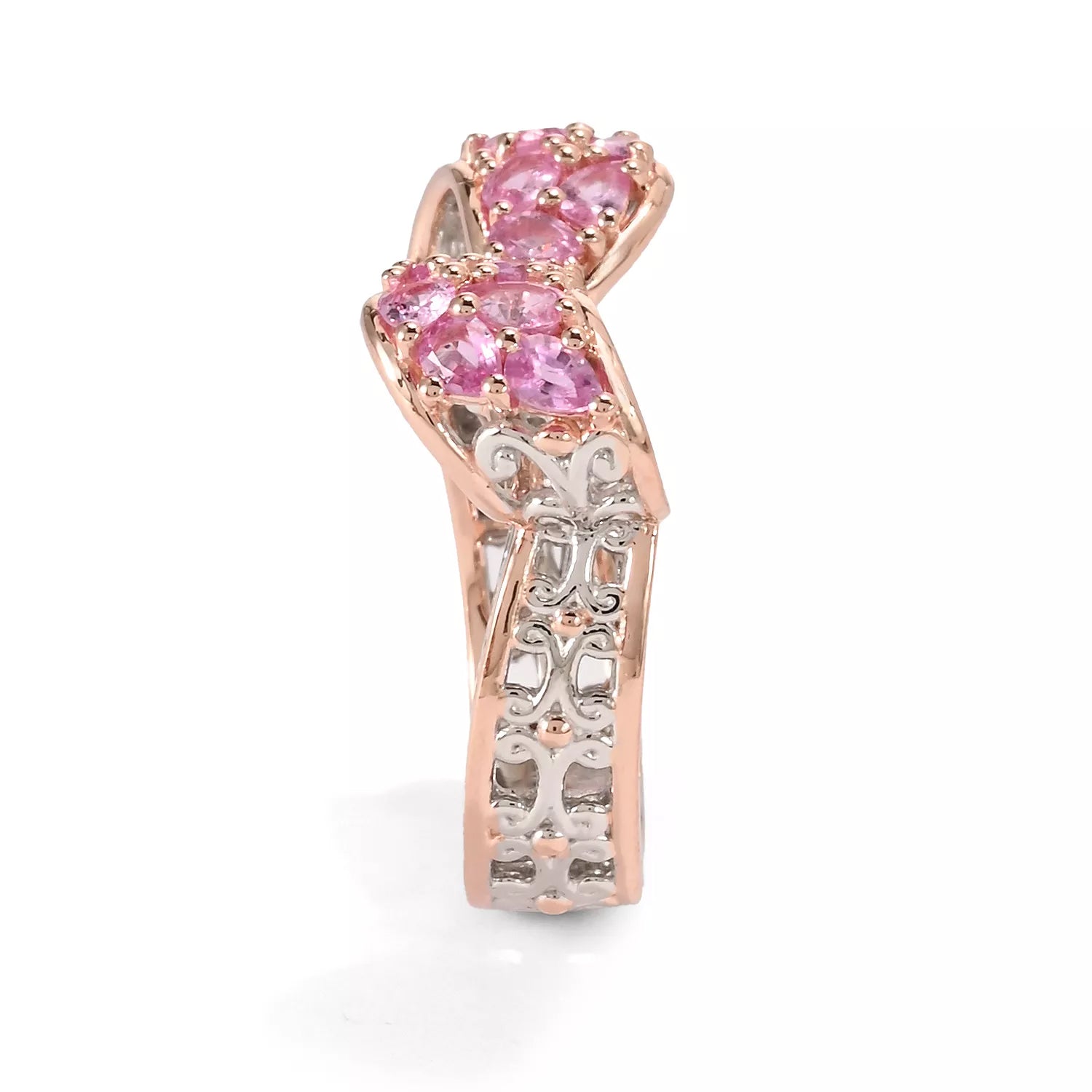 Gems en Vogue 1.67ctw Pink Sapphire Bow Ring