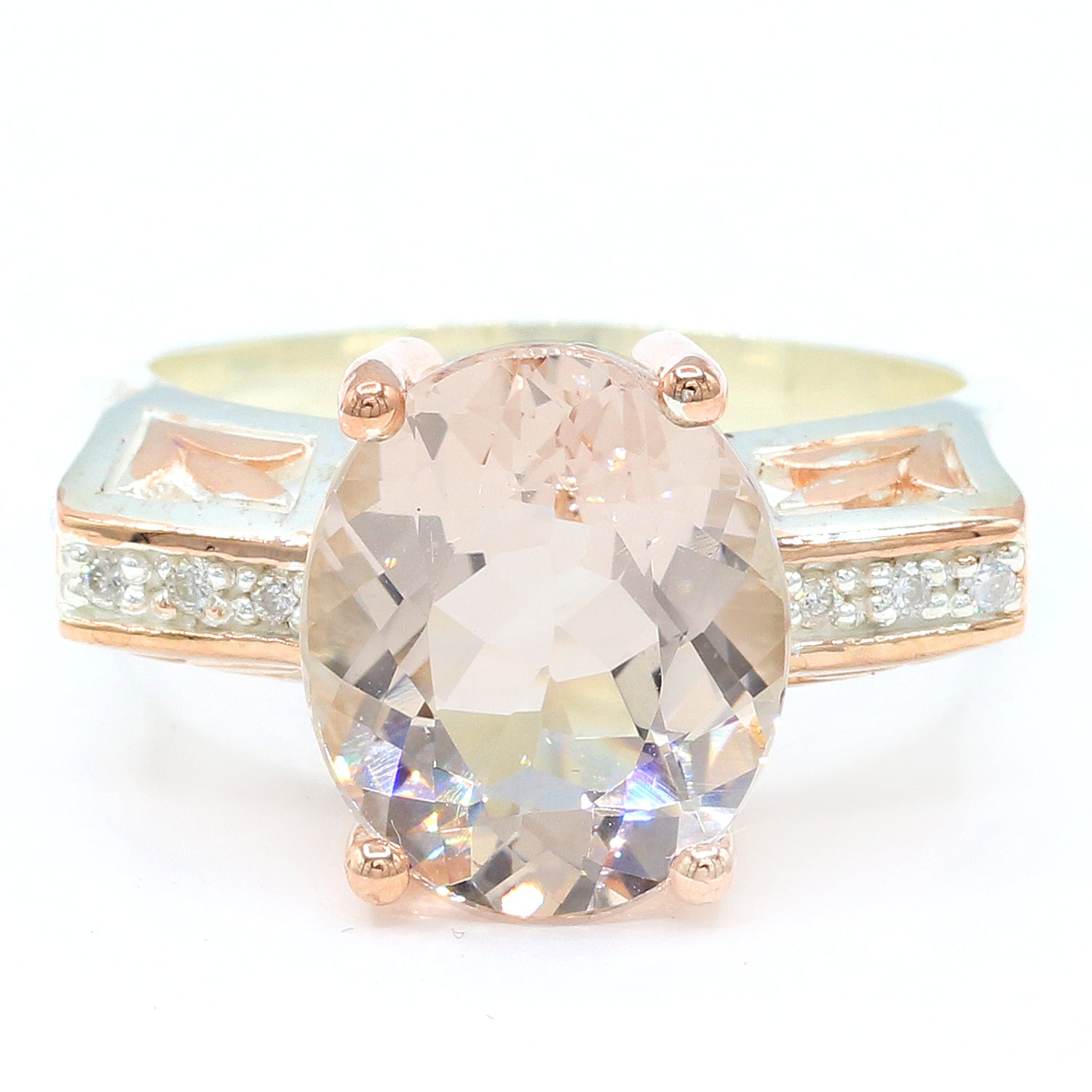 Michael's Originals One-of-a-kind 9.14ctw Pastel Morganite & Diamond Ring