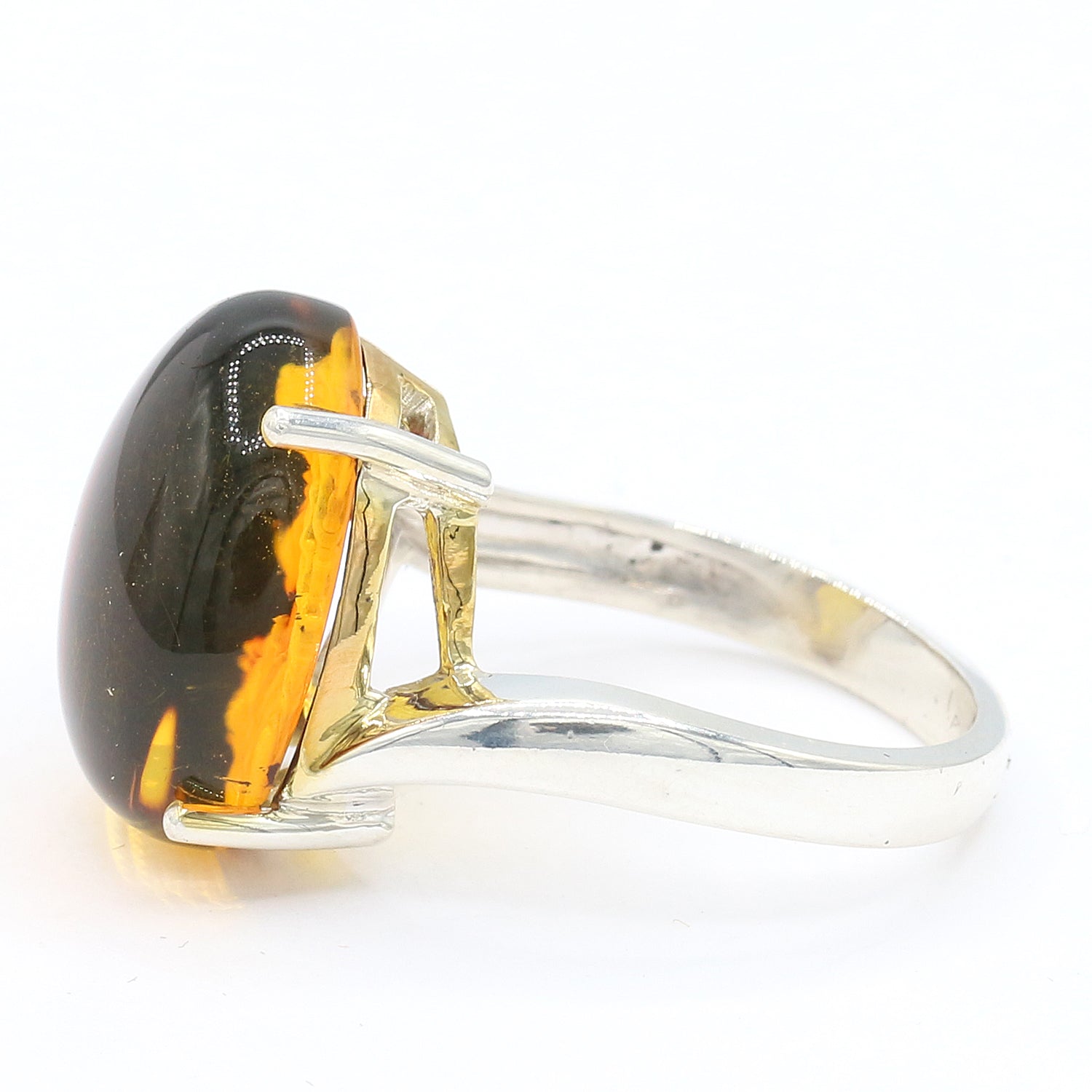 Michael's Originals One-of-a-kind Carved Amber Praying Angel Ring