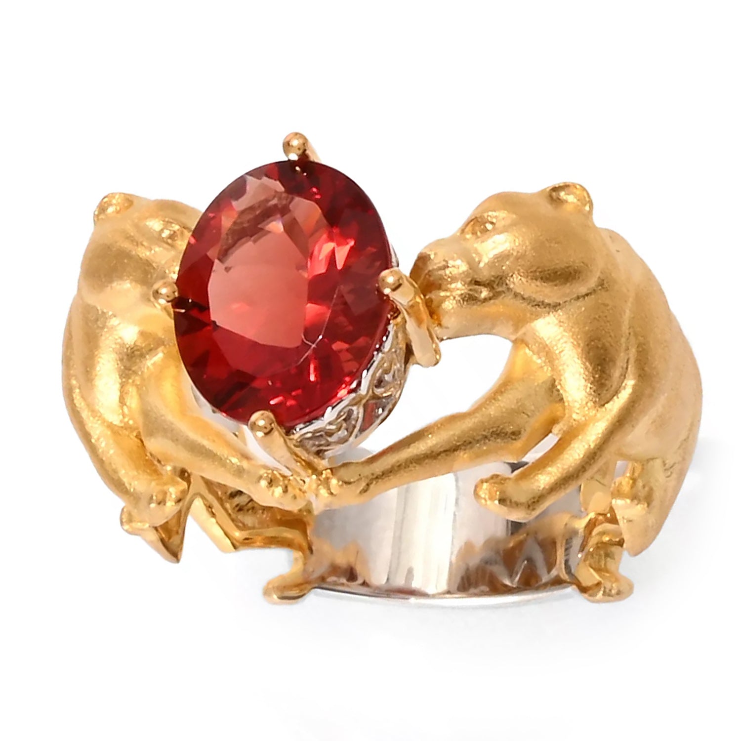 Gems en Vogue 3.27ctw Oval Andesine Panther Ring