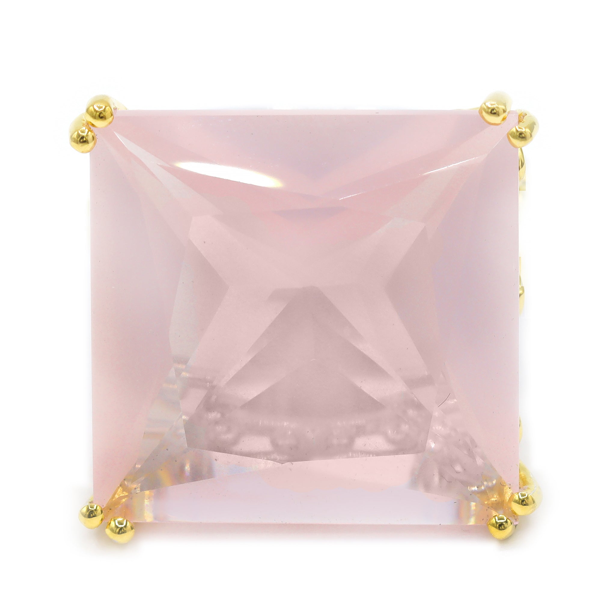 Gems en Vogue 24K Palladium Silver 37.50ctw Rose Quartz Honker Ring
