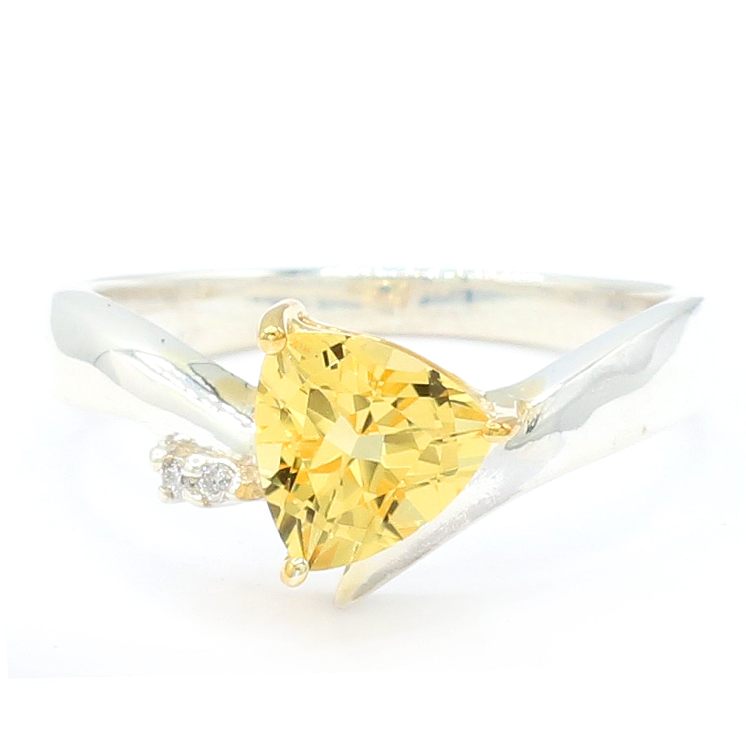 Michael's Originals One-of-a-kind 0.97ctw Trillion Yellow Beryl & Diamond Ring