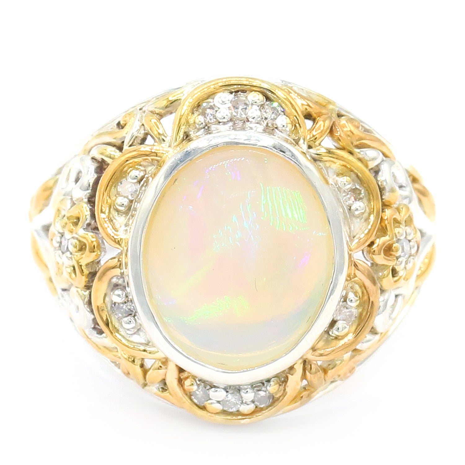 Michael's Originals One-of-a-kind Ethiopian Opal & Diamond Ring