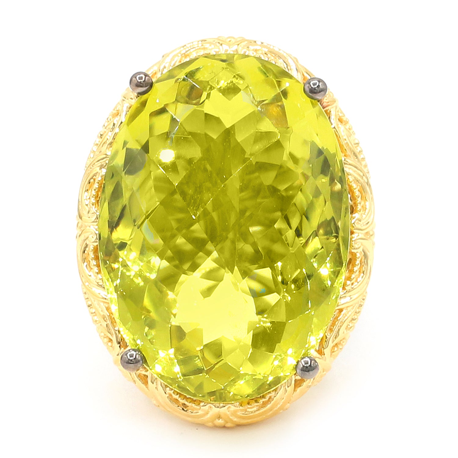 Gems en Vogue 24K Palladium Silver 51.34ctw Ouro Verde Honker Ring