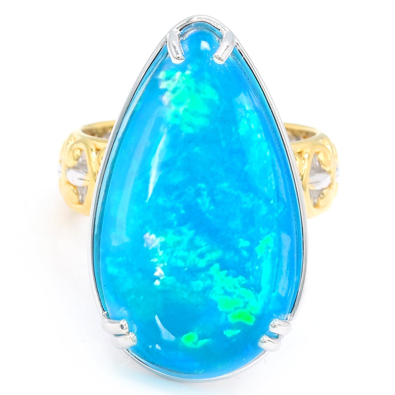 Limited Edition Gems en Vogue Luxe One-of-a-Kind 12.61ctw Paraiba Opal Playful Panther Ring