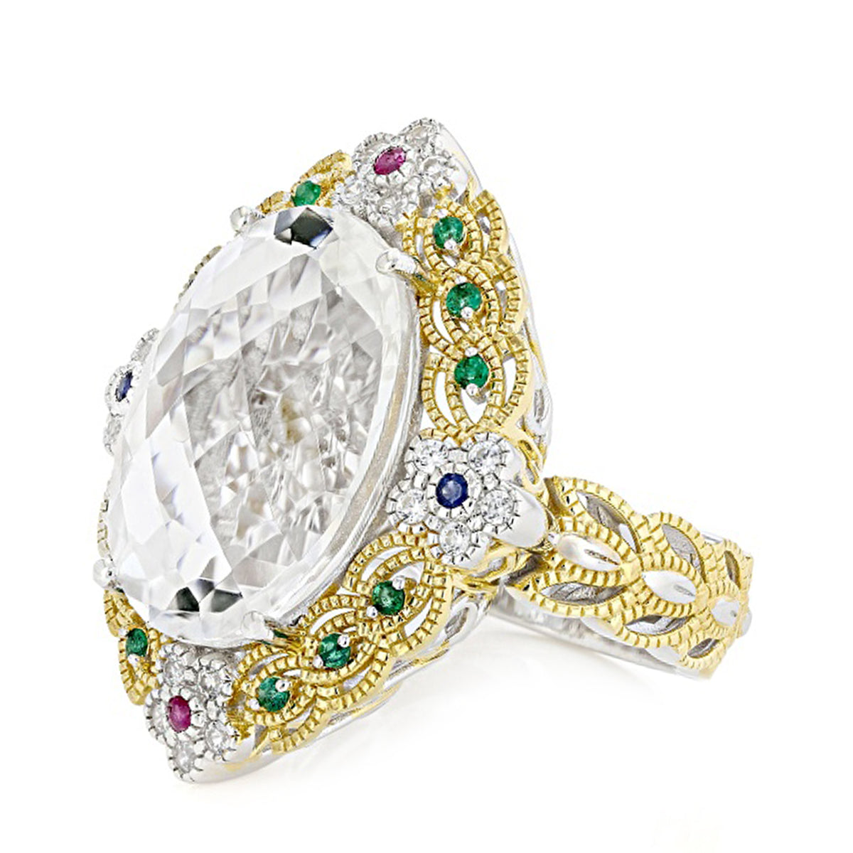 Bague Honker Gems en Vogue en Quartz Clair et Zircon Blanc 41,60 carats