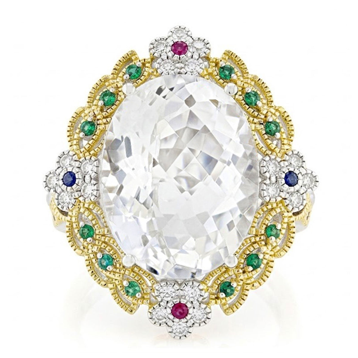 Bague Honker Gems en Vogue en Quartz Clair et Zircon Blanc 41,60 carats