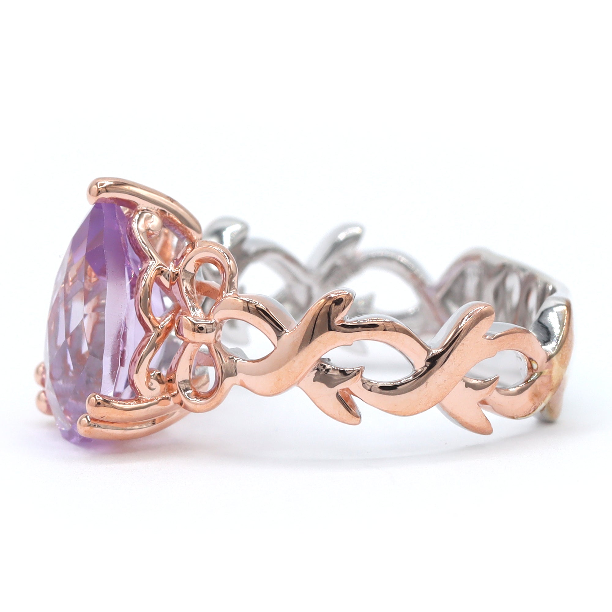Gems en Vogue 18K Palladium Silver 2.75ctw Pink Amethyst Ring