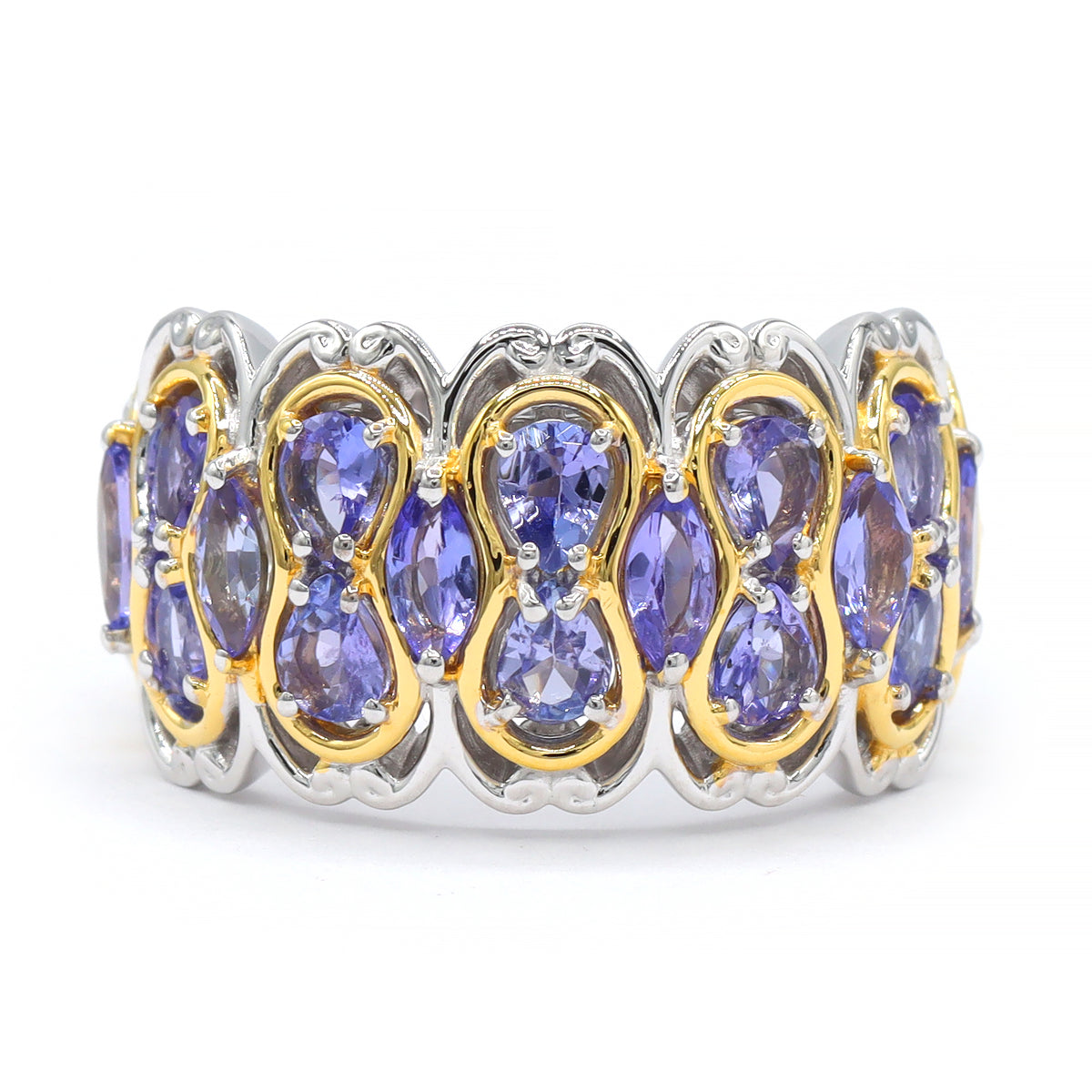 Gems en Vogue 24K Palladium Silver 2.70ctw Tanzanite Band Ring