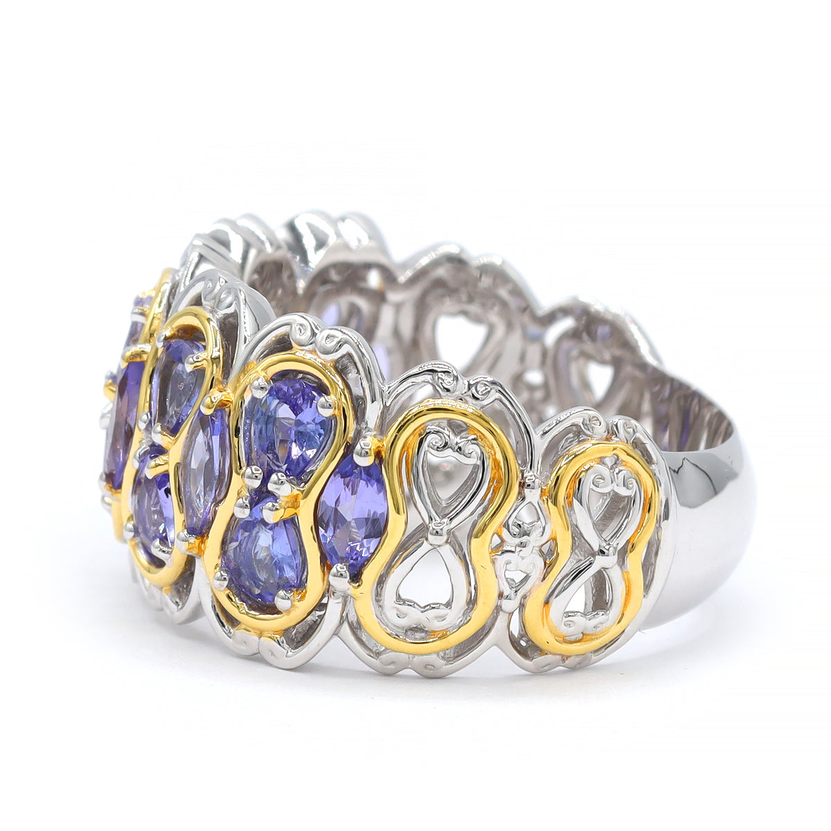 Gems en Vogue 24K Palladium Silver 2.70ctw Tanzanite Band Ring