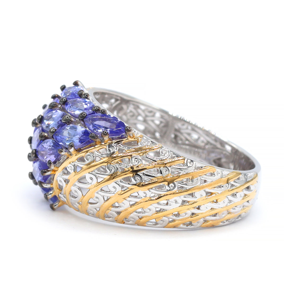 Gems en Vogue 24K Palladium Silver 2.25ctw Tanzanite Ring