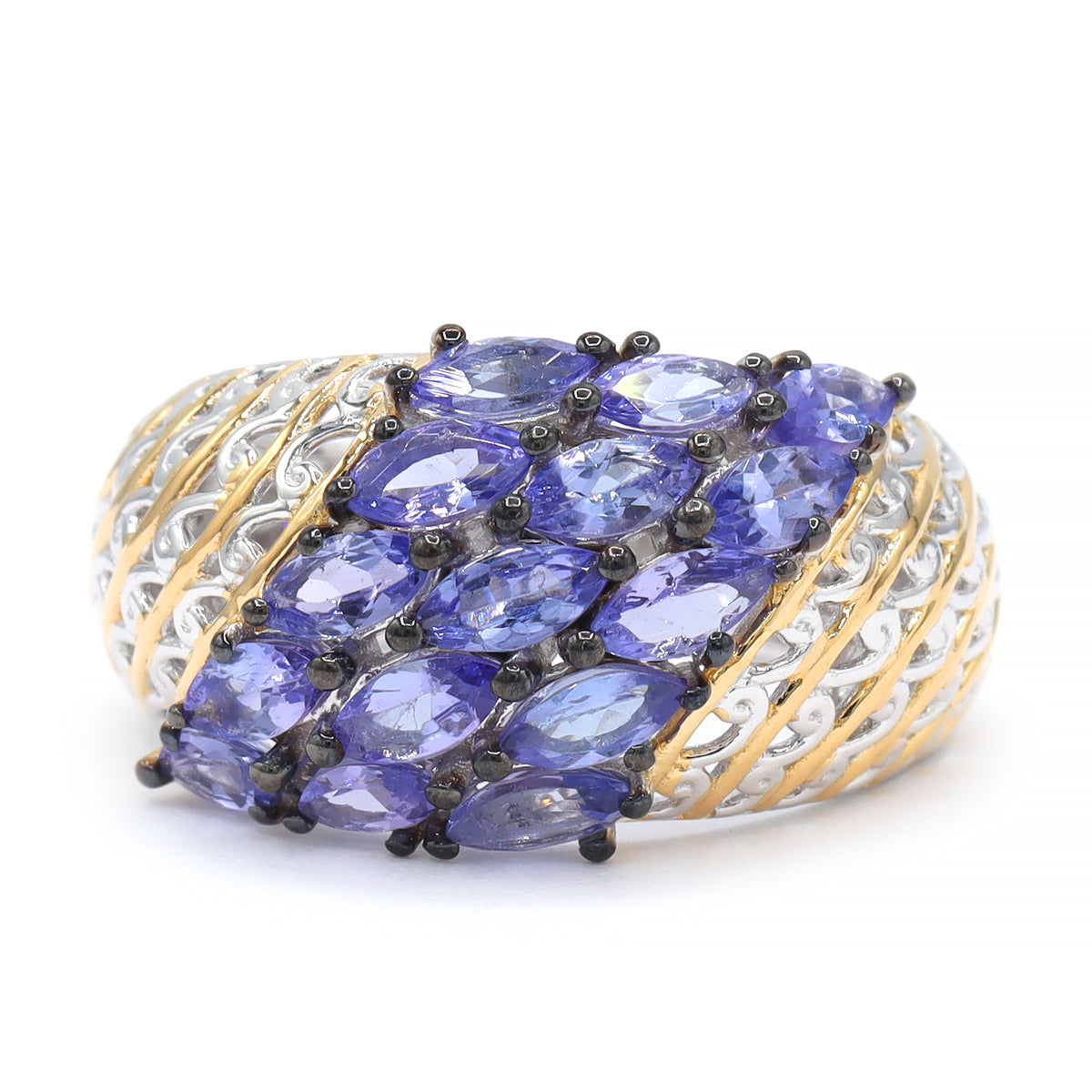 Gems en Vogue 24K Palladium Silver 2.25ctw Tanzanite Ring