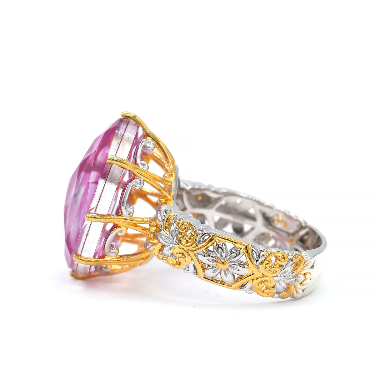 Bague Gems en Vogue Quartz couleur tanzanite et zircons blancs 3,87 carats
