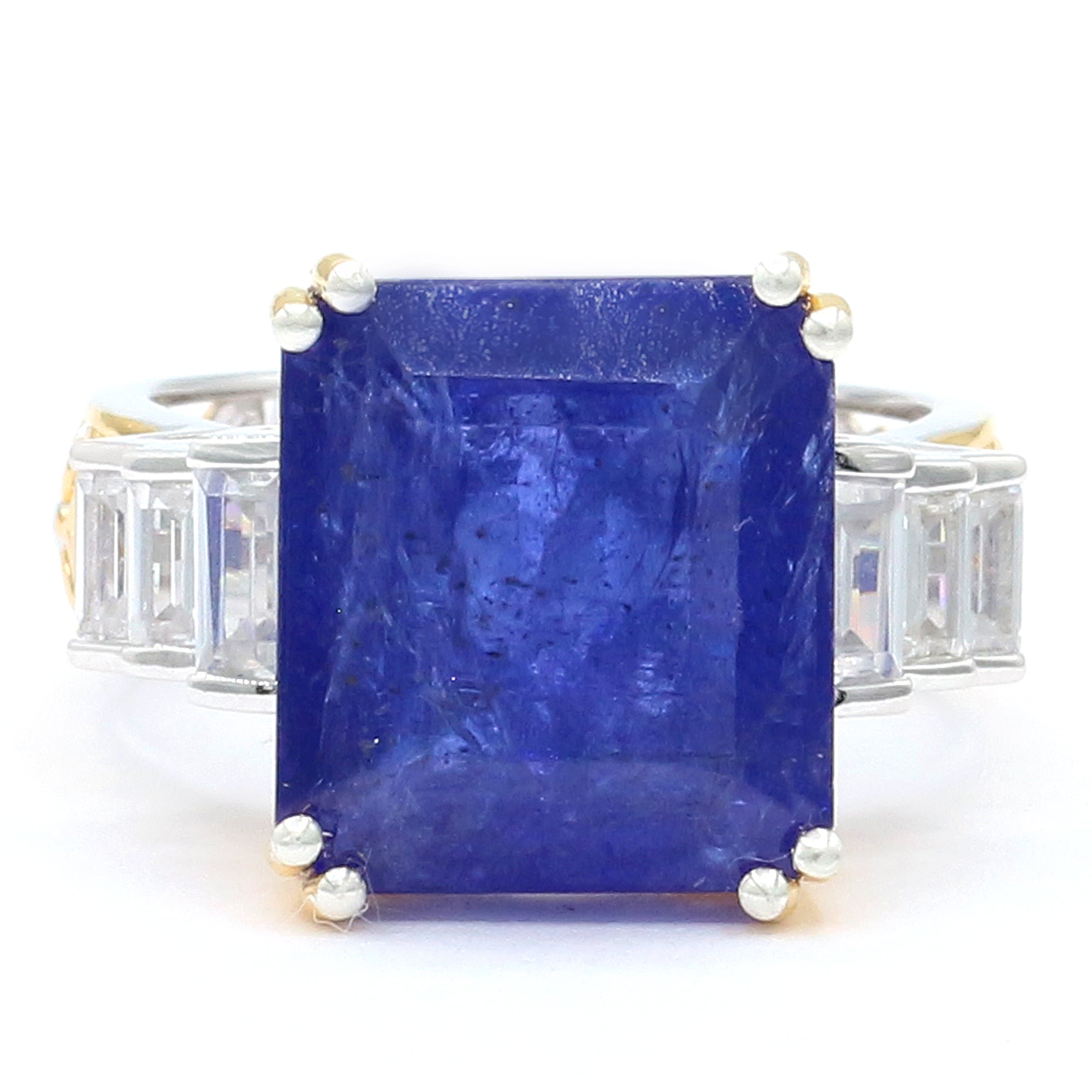 Couture Gems One-of-a-Kind 12.90ctw Tanzanite & White Zircon Honker Ring