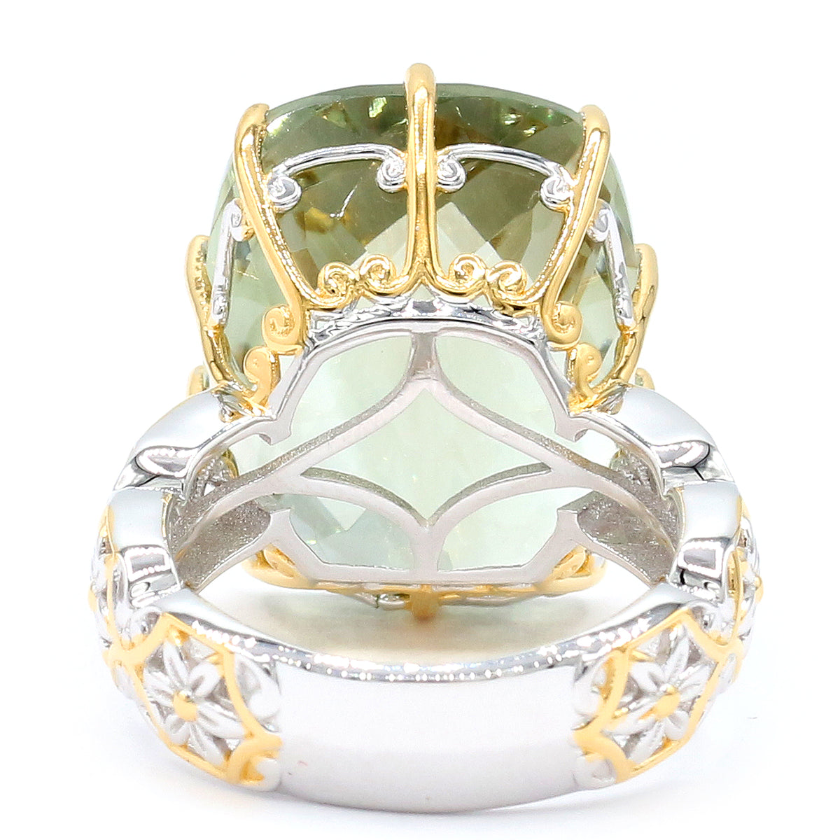Gems en Vogue 24K Palladium Silver 17.98ctw Prasiolite Ring