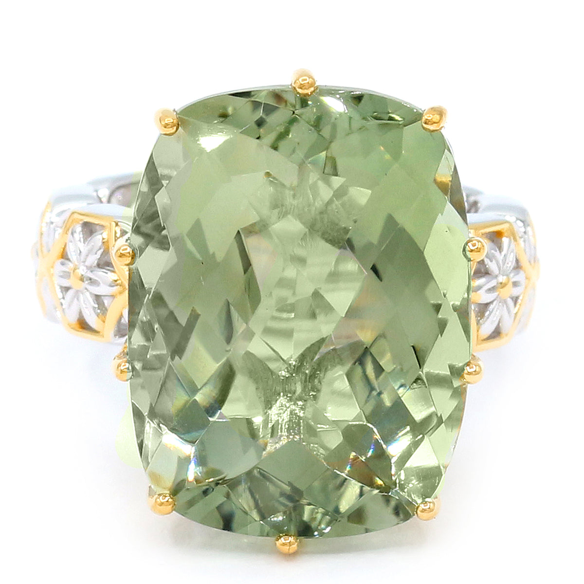 Gems en Vogue 24K Palladium Silver 17.98ctw Prasiolite Ring