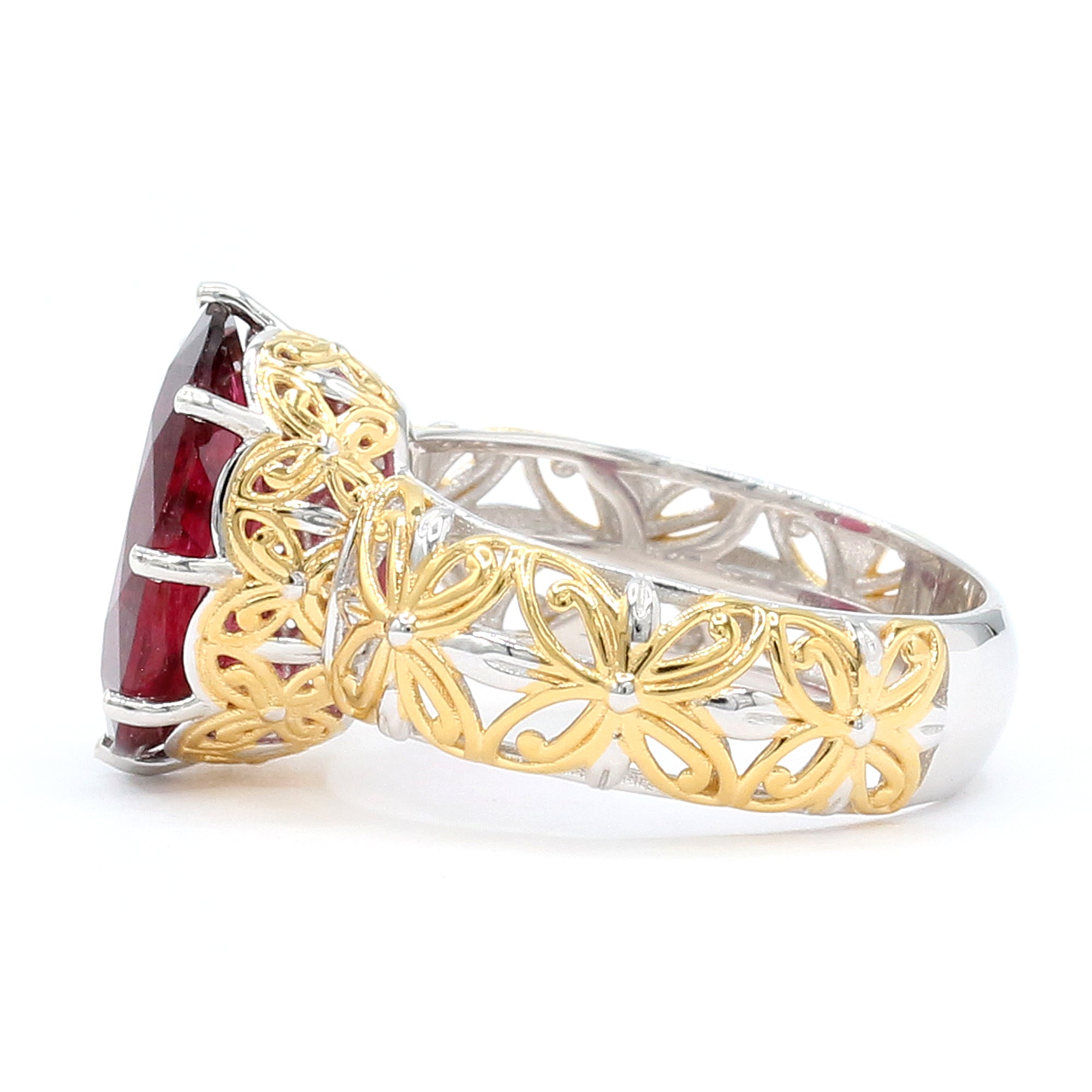 Couture Gems One-of-a-Kind 24K Palladium Silver 4.78ctw Rubellite Ring