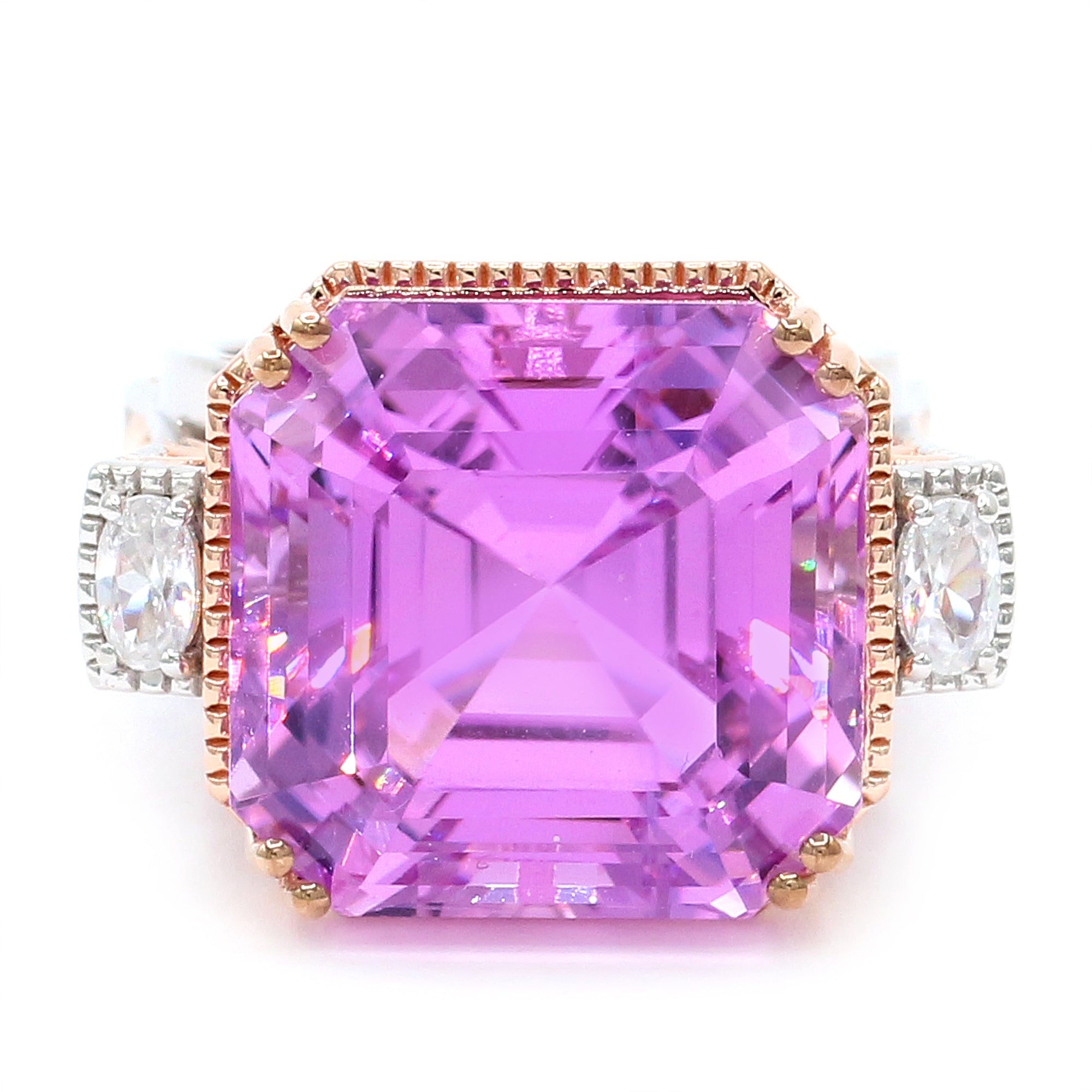 Couture Gems One-of-a-Kind 18K Palladium Silver 34.44ctw Martha Rocha 5A Kunzite & White Zircon Ring