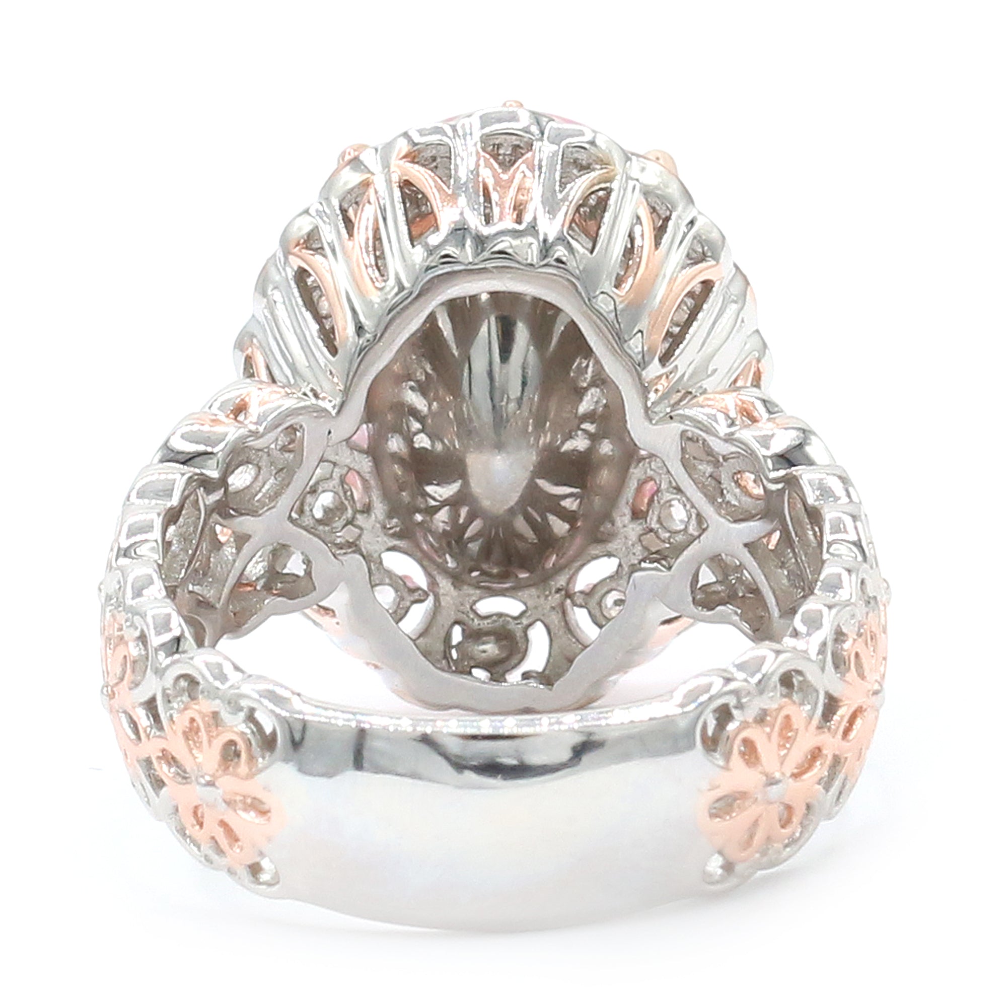Gems en Vogue 18K Palladium Silver 6.02ctw Kunzite & White Zircon Ring