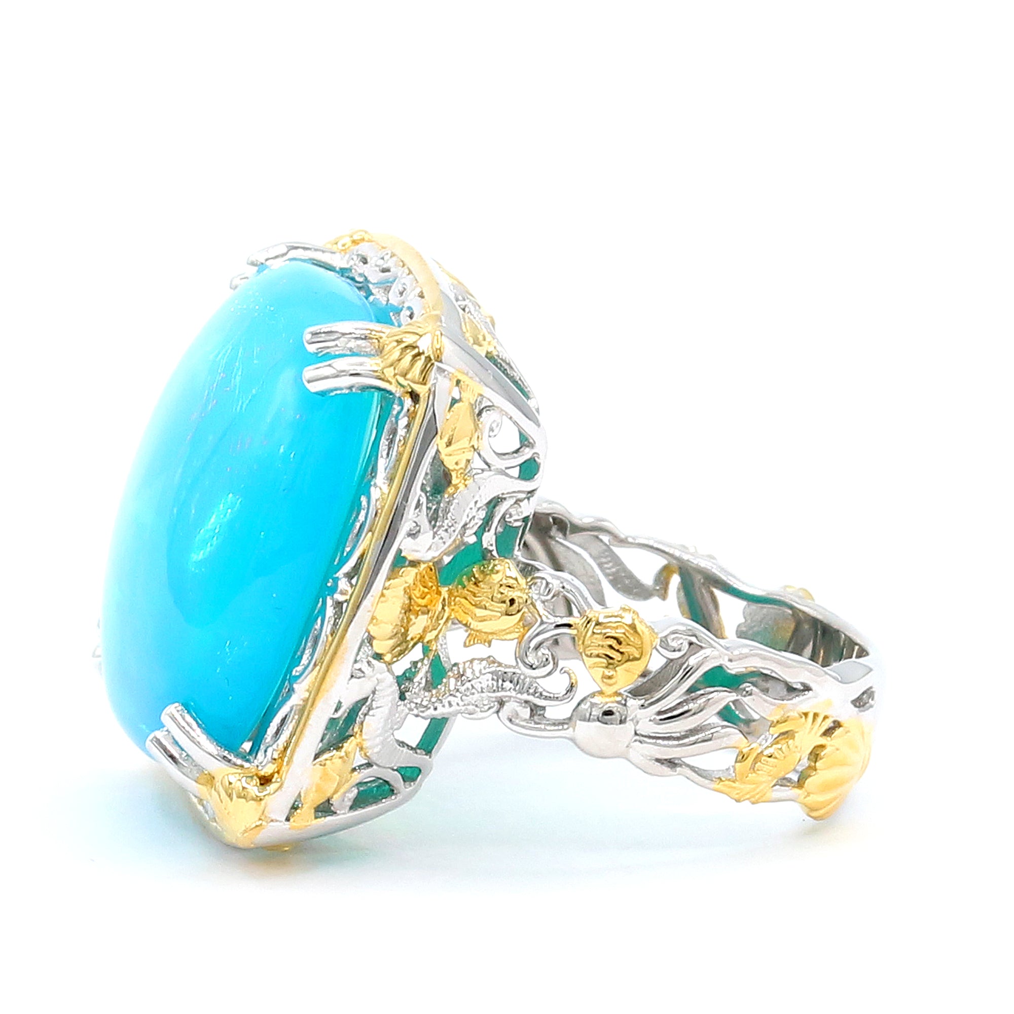 Couture Gems One-of-a-Kind 24K Palladium Silver 14.67ctw Paraiba Opal Sealife Ring