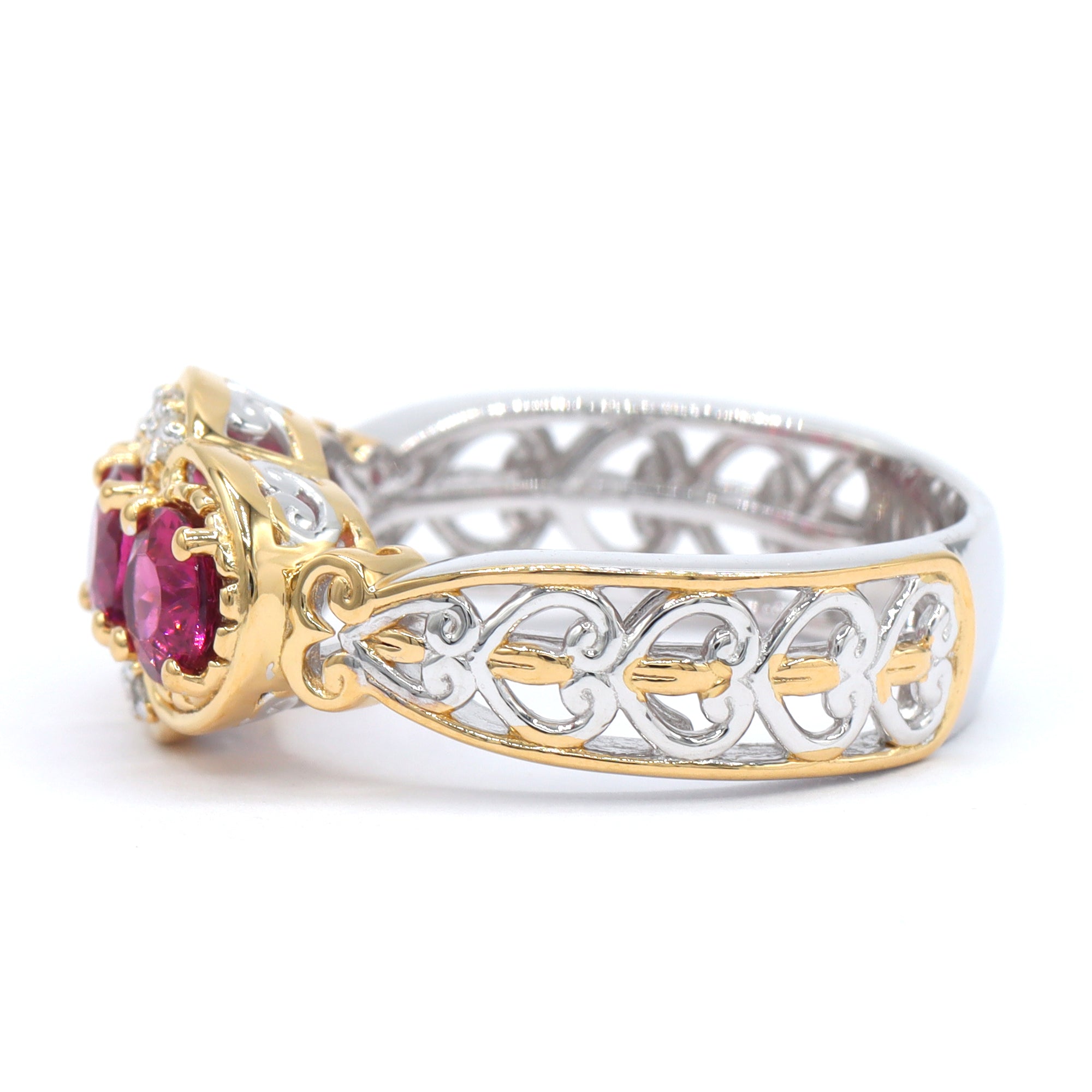 Bague à halo en aigue-marine de Tanzanie et zircon blanc 4,06 carats en argent et palladium 24K, pièce unique Couture Gems