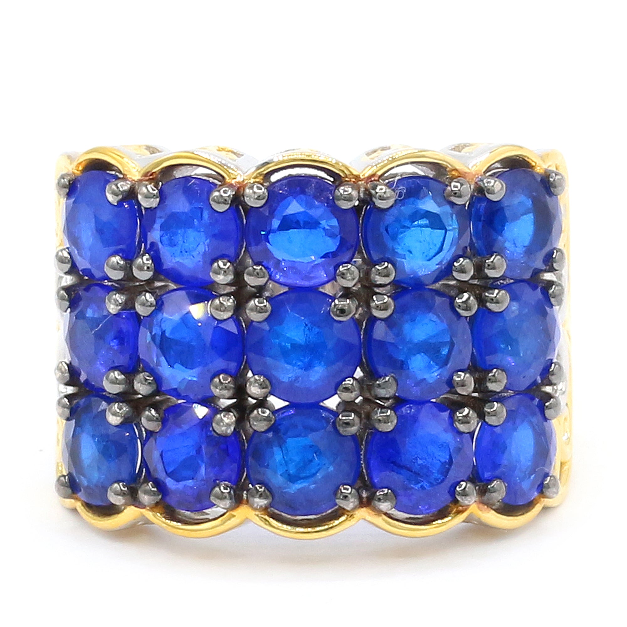 Couture Gems One-of-a-Kind 24K Palladium Silver 8.25ctw Cobalt Blue Spinel Band Ring