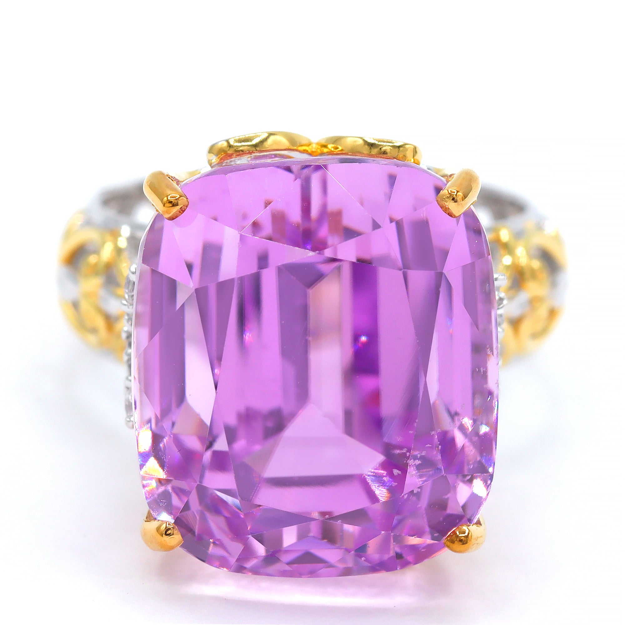Couture Gems One-of-a-Kind 24K Palladium Silver 31.31ctw Martha Rocha 5A Kunzite & White Zircon Ring