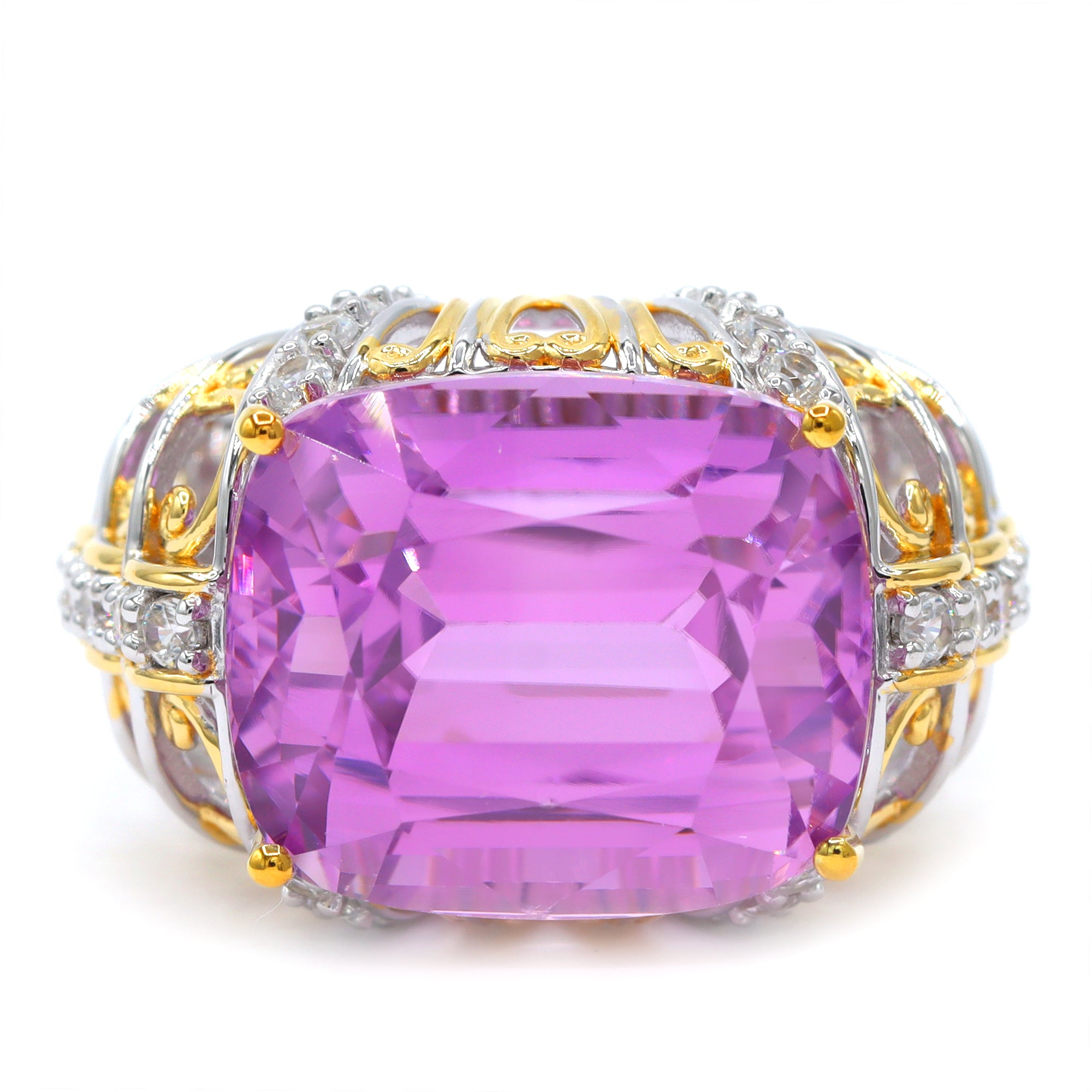 Couture Gems One-of-a-Kind 24K Palladium Silver 30.84ctw Martha Rocha 5A Kunzite & White Zircon Ring