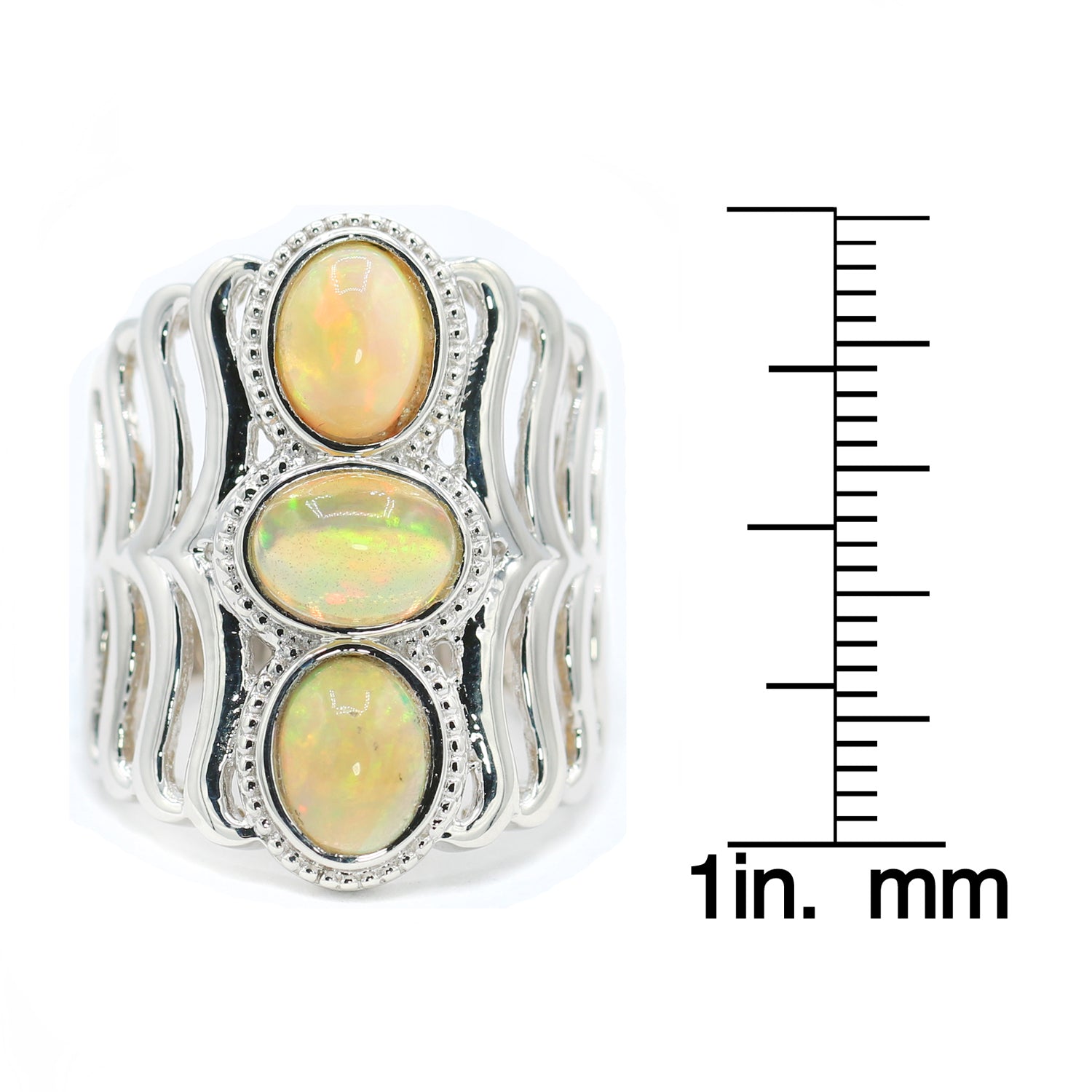 Gems en Vogue Golden Opal Three Stone Ring