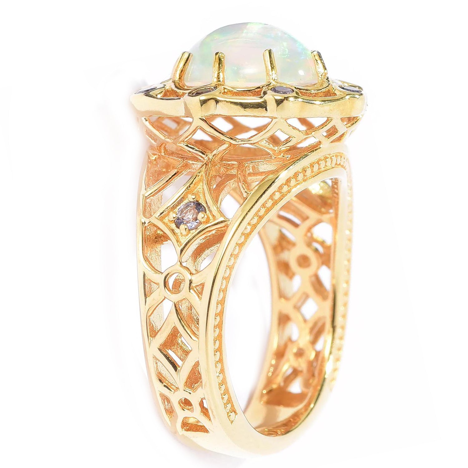 Hall of Jewels Ethiopian Opal & Iolite Ring