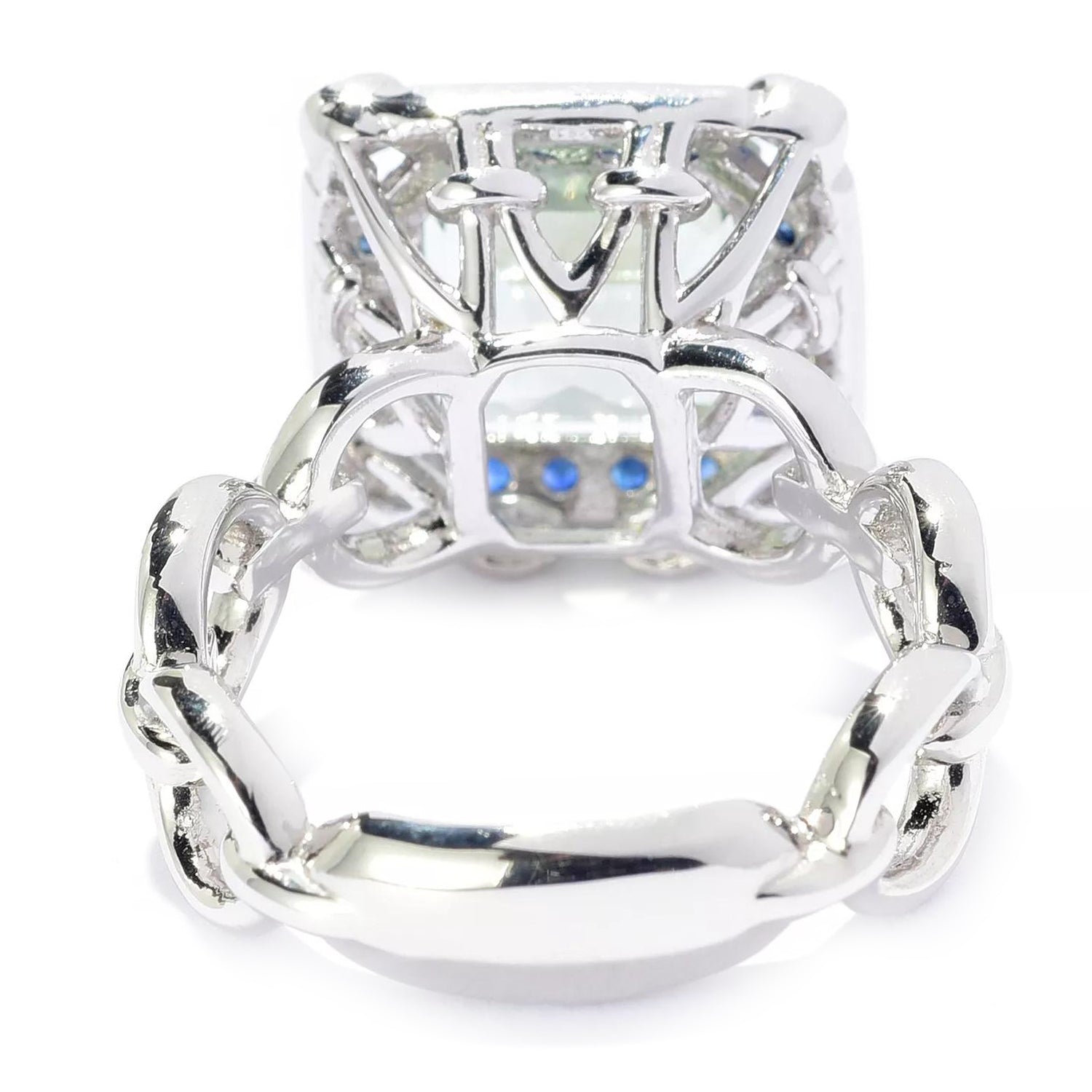 Hall of Jewels 2.40ctw Prasiolite & Blue Sapphire Ring