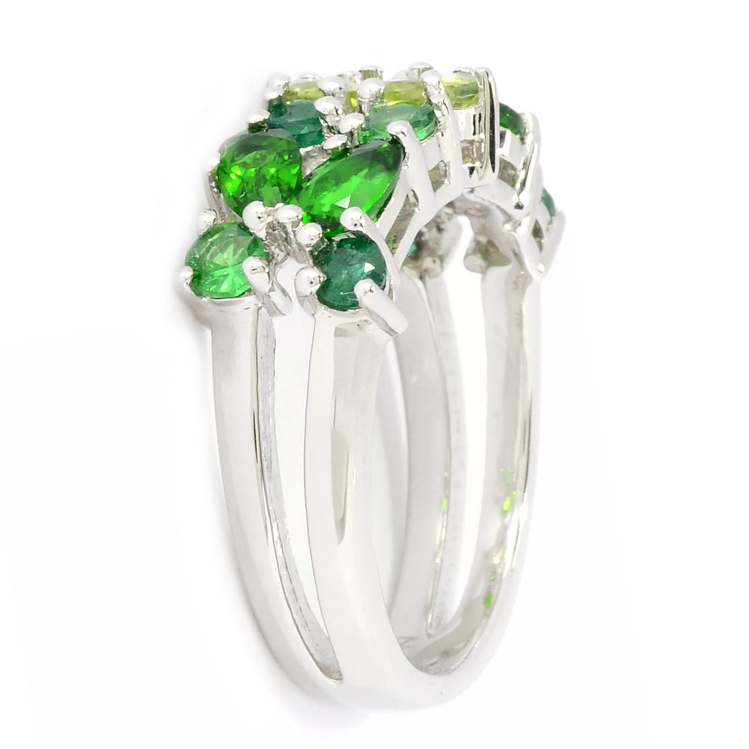 Hall of Jewels 1.82ctw Multi Gemstones Shades of Green Ring