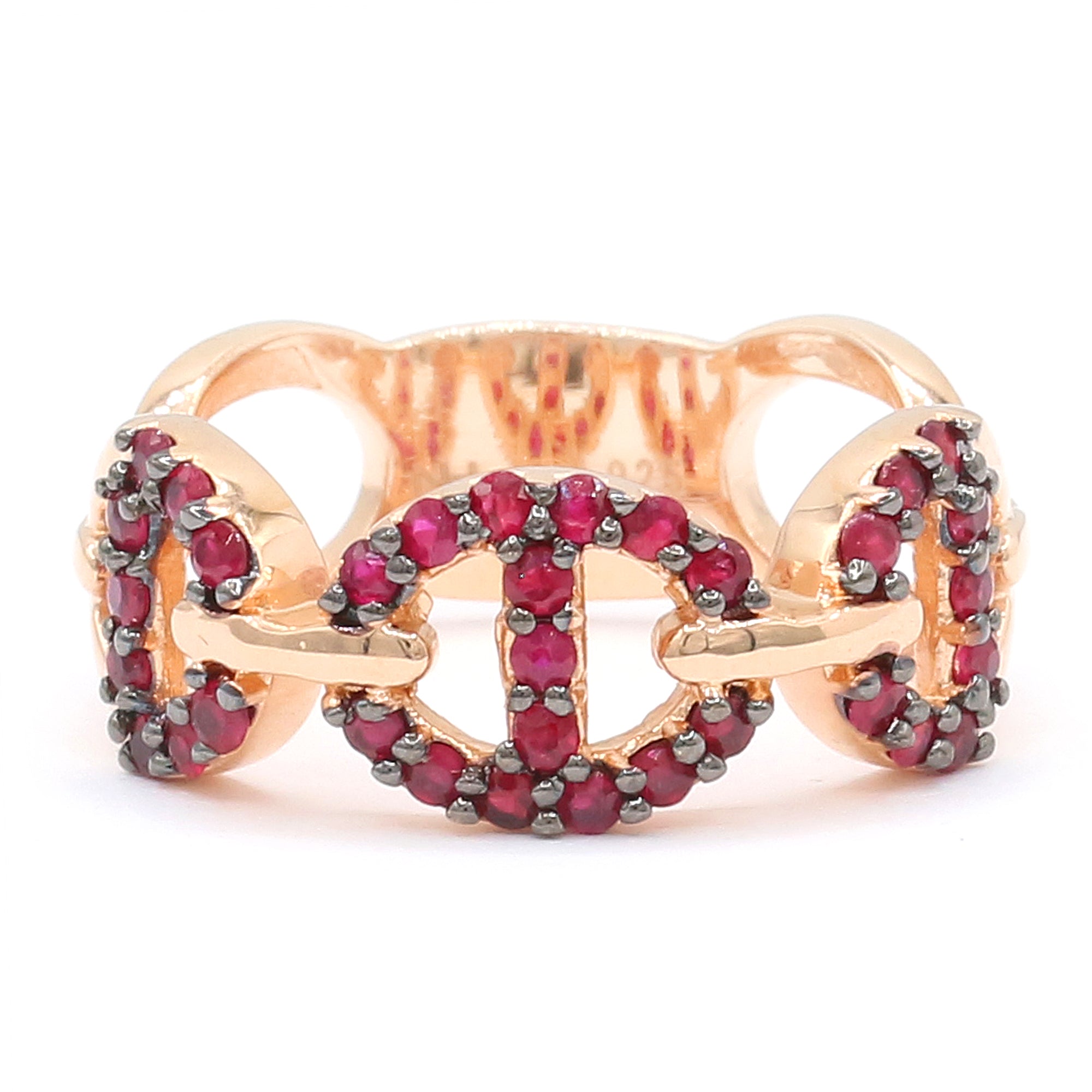 Hall of Jewels 1.32ctw Ruby Chain Pattern Ring