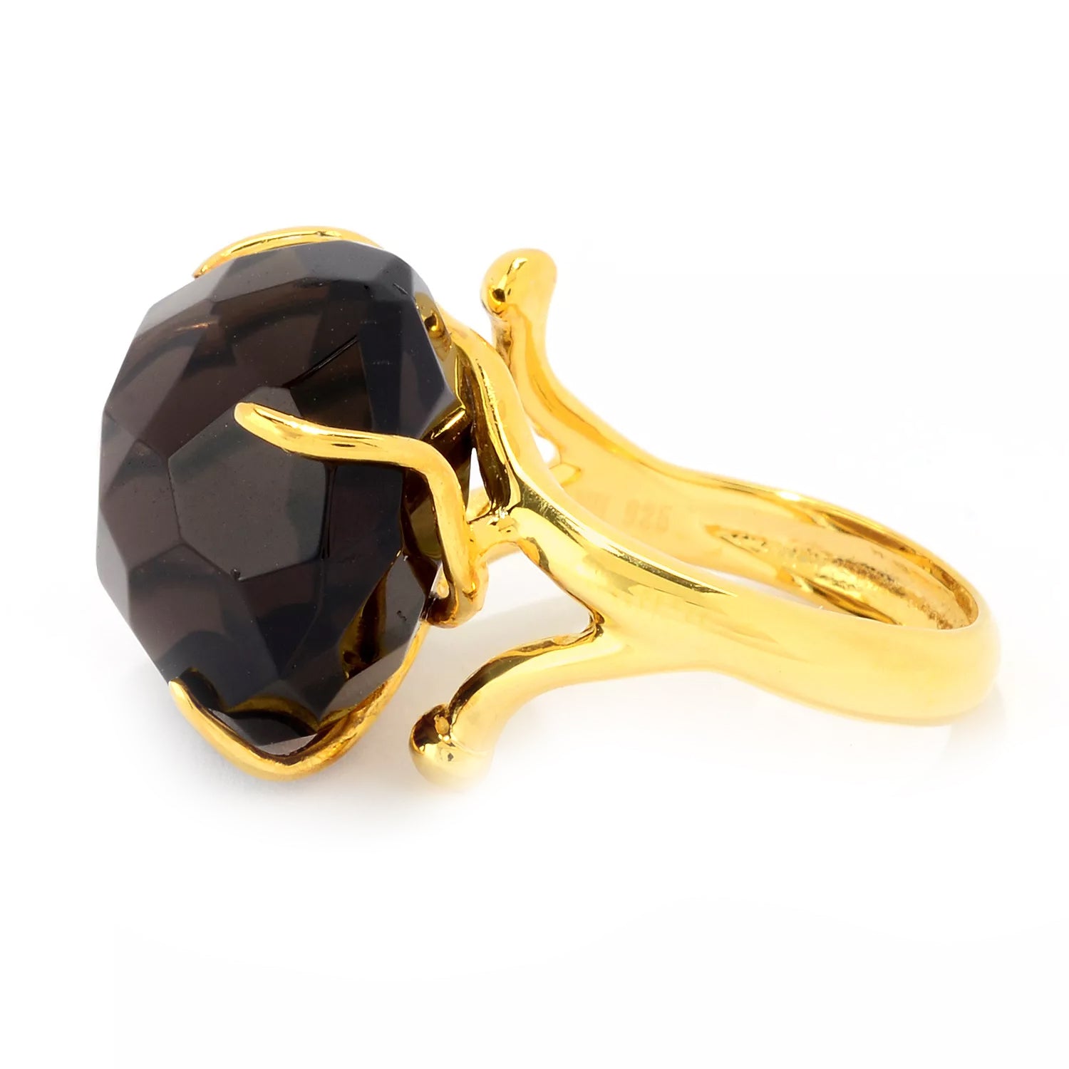 Hall of Jewels Smoky Quartz Organic Shank Ring