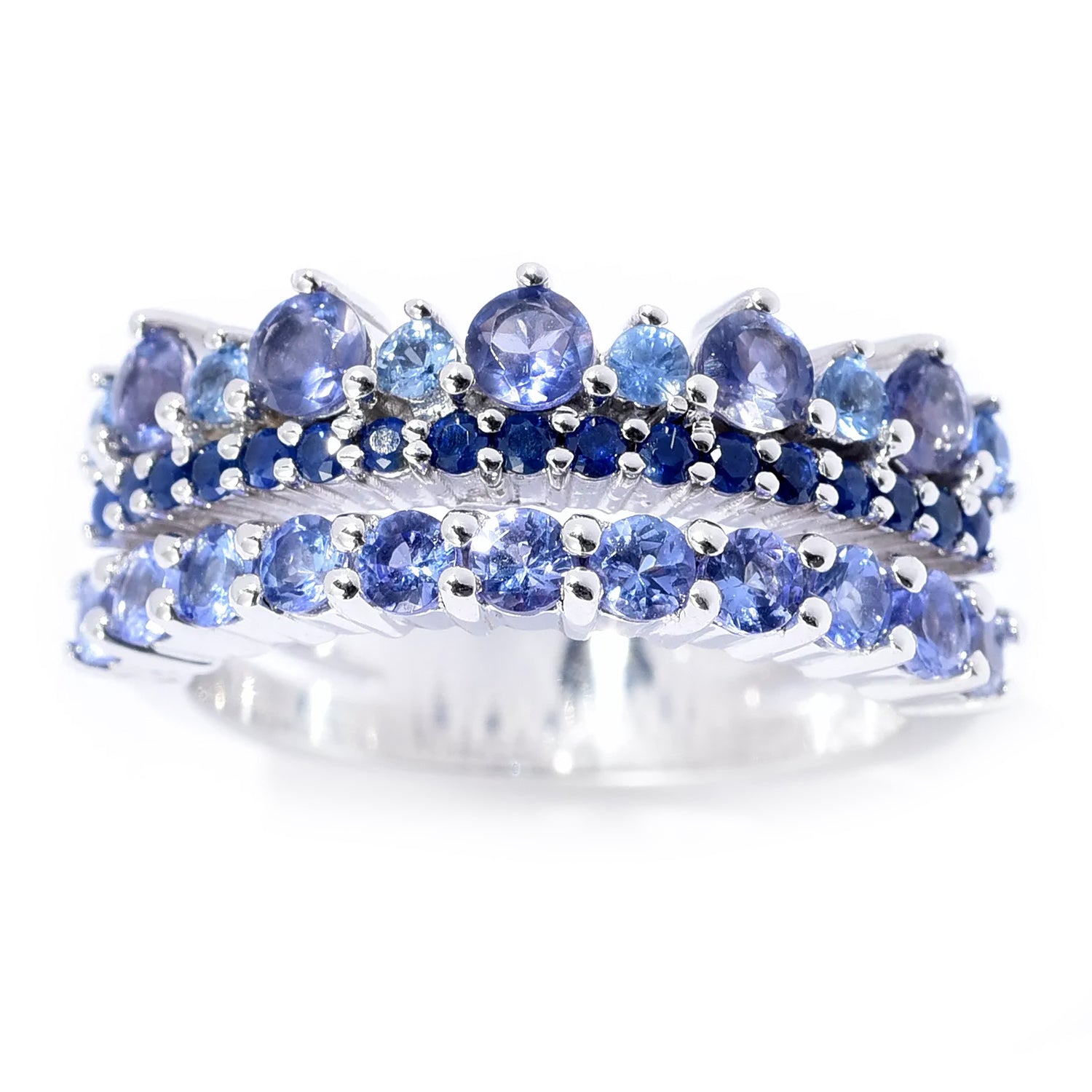 Hall of Jewels 2.36ctw Blue Sapphire & Multi Blue Gemstones Ring