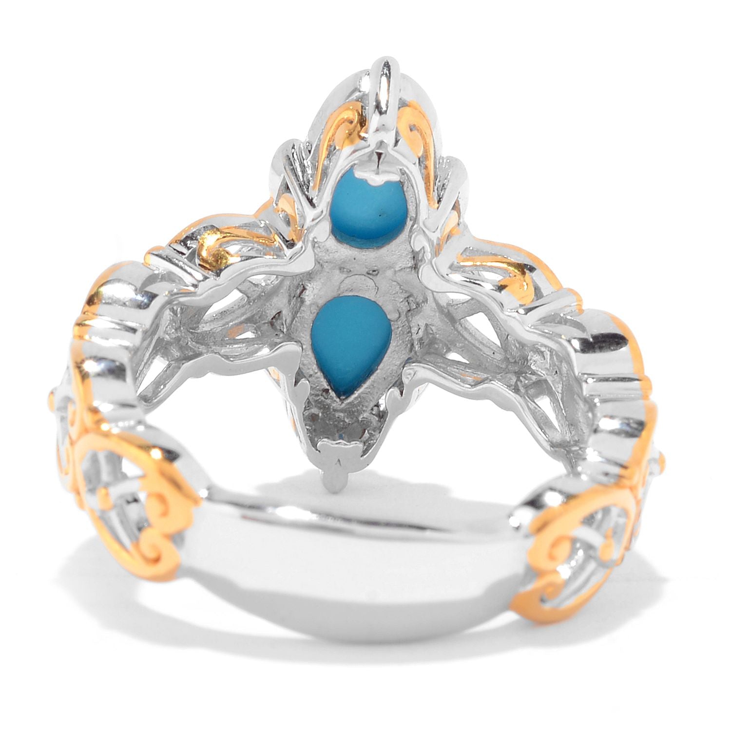 Gems en Vogue Double Pear Sleeping Beauty Turquoise Ring