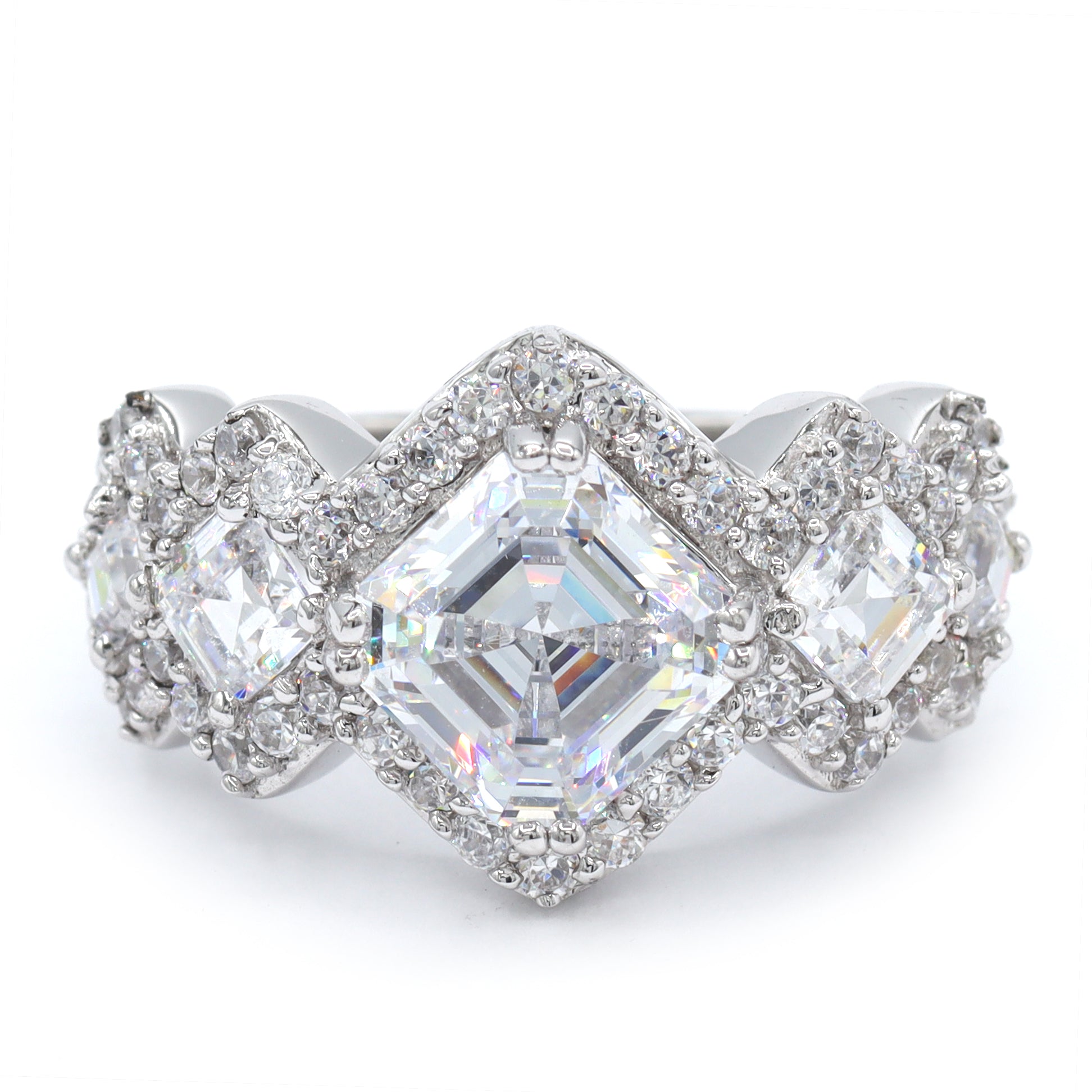 Signity Sterling Silver Asscher Cut Cubic Zirconia Ring CANNOT BE RESIZED