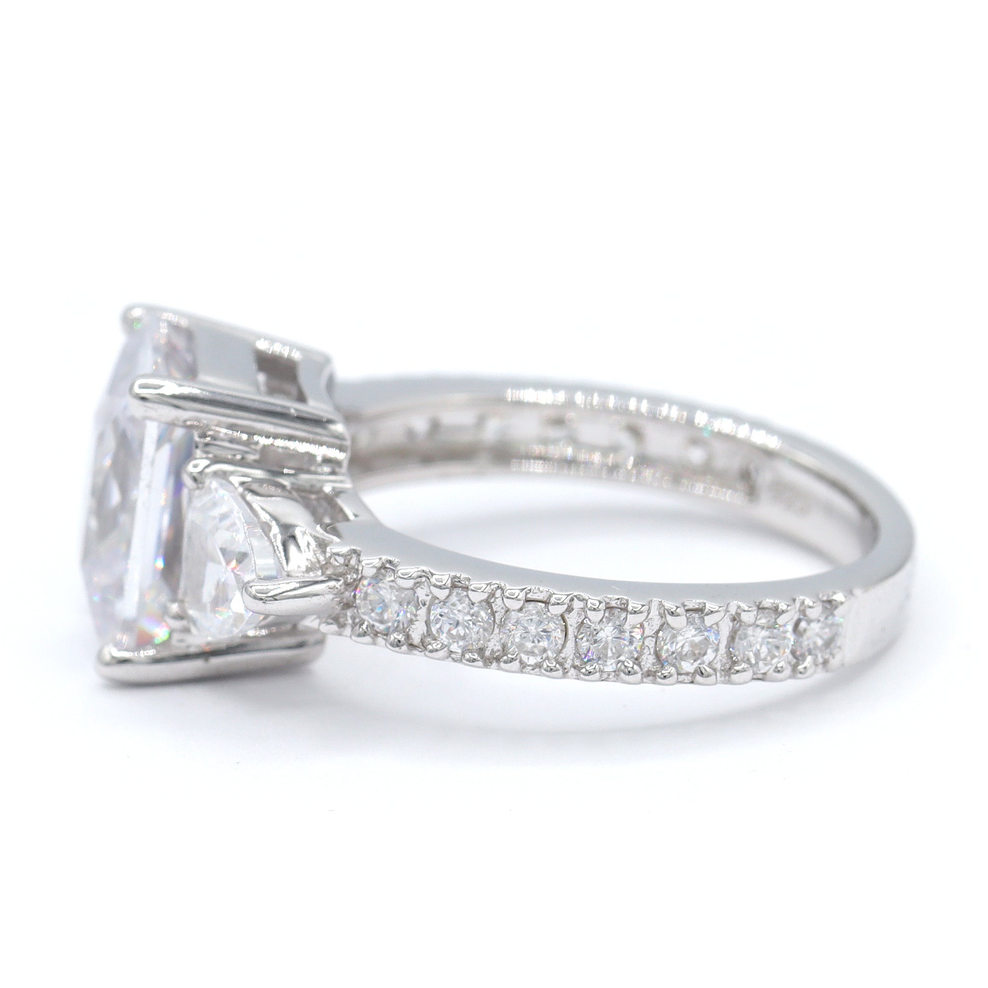 Signity Sterling Silver Radiant Cut Cubic Zirconia Ring CANNOT BE RESIZED