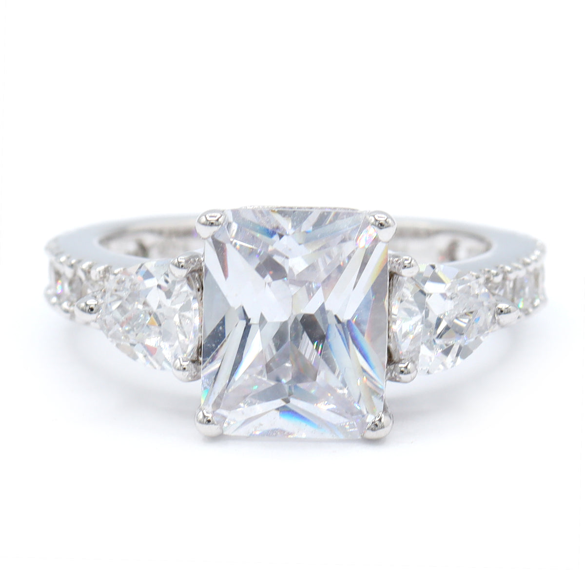 Signity Sterling Silver Radiant Cut Cubic Zirconia Ring CANNOT BE RESI
