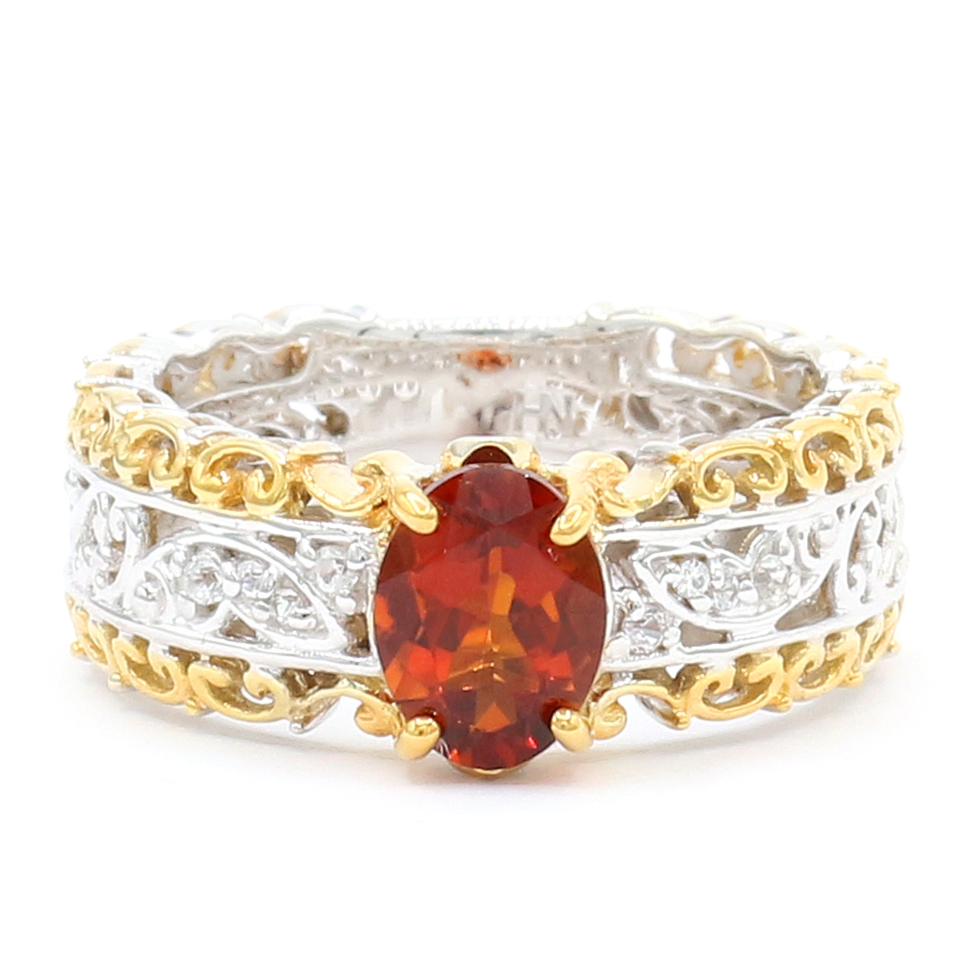 Gems en Vogue 24K Palladium Silver 1.35ctw Madeira Citrine & White Sapphire Ring