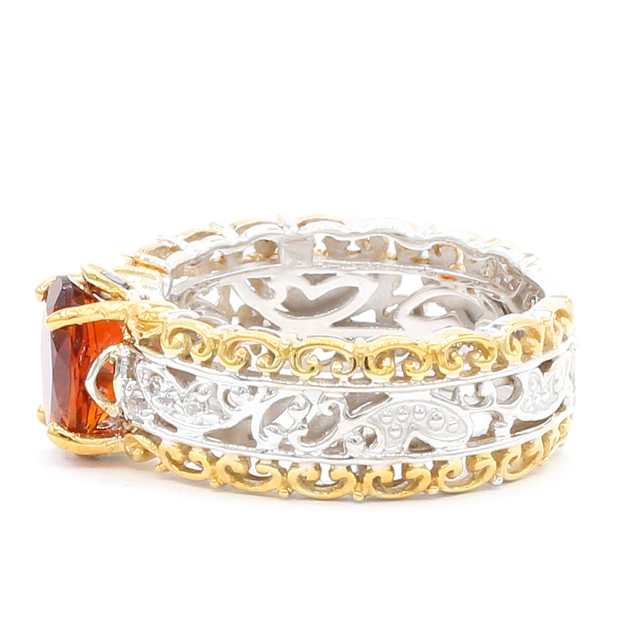 Gems en Vogue 24K Palladium Silver 1.35ctw Madeira Citrine & White Sapphire Ring