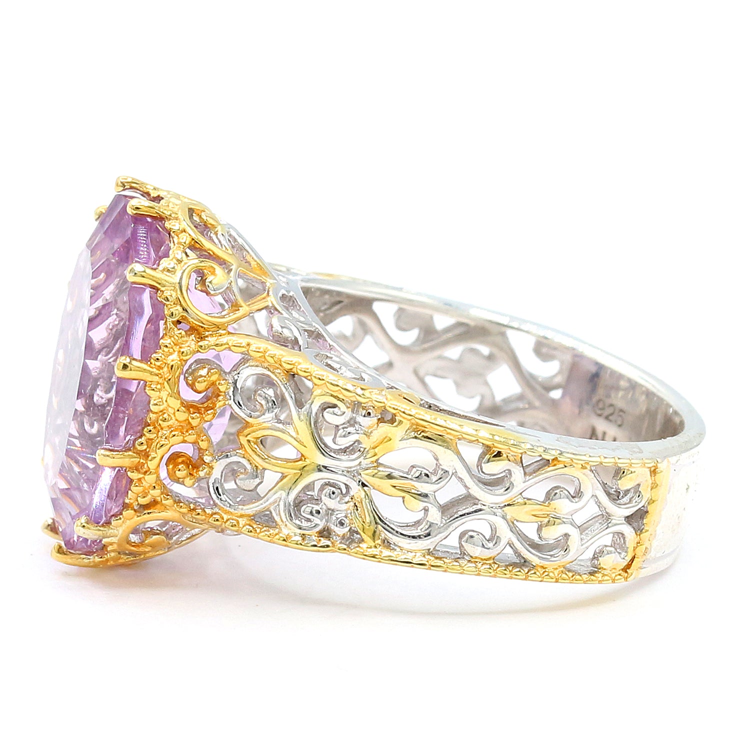 Gems en Vogue 11.15ctw Millennium Special Cut Lilac Fluorite Ring
