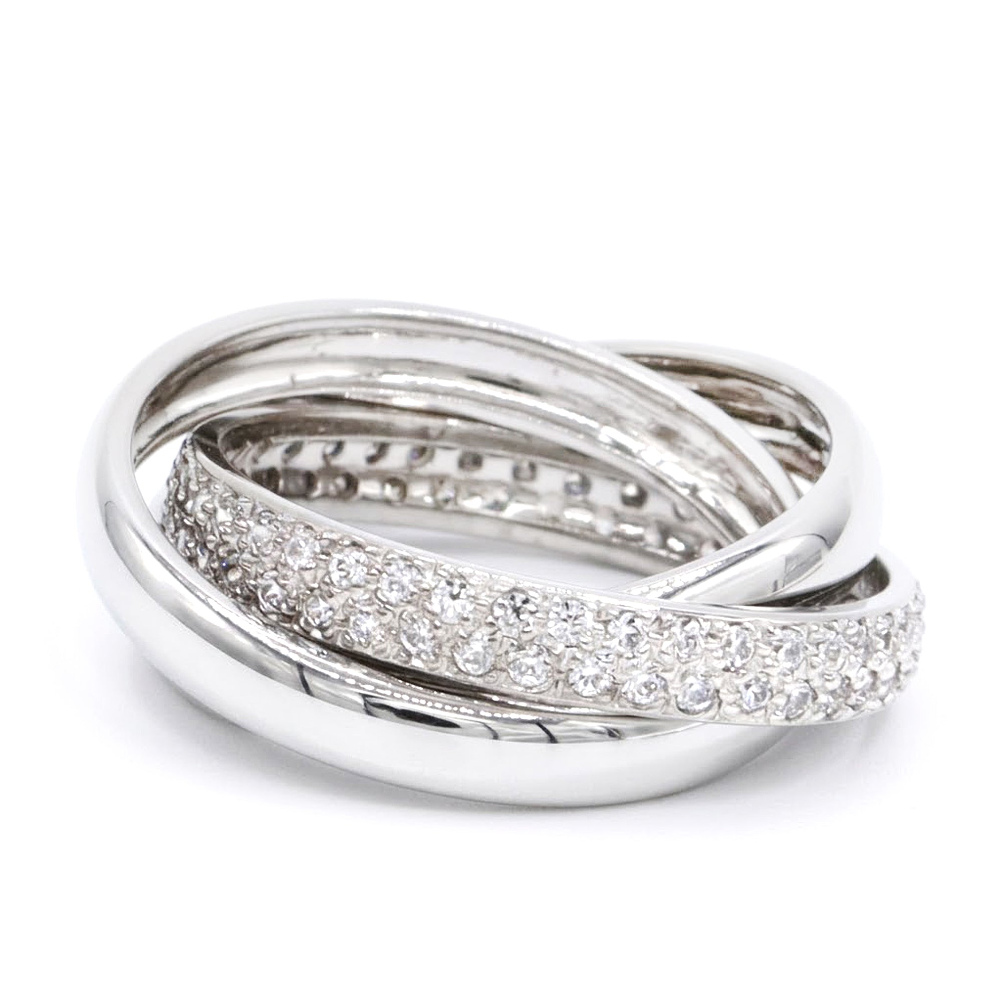 Signity Sterling Silver Cubic Zirconia Interlocking Ring CANNOT BE RESIZED