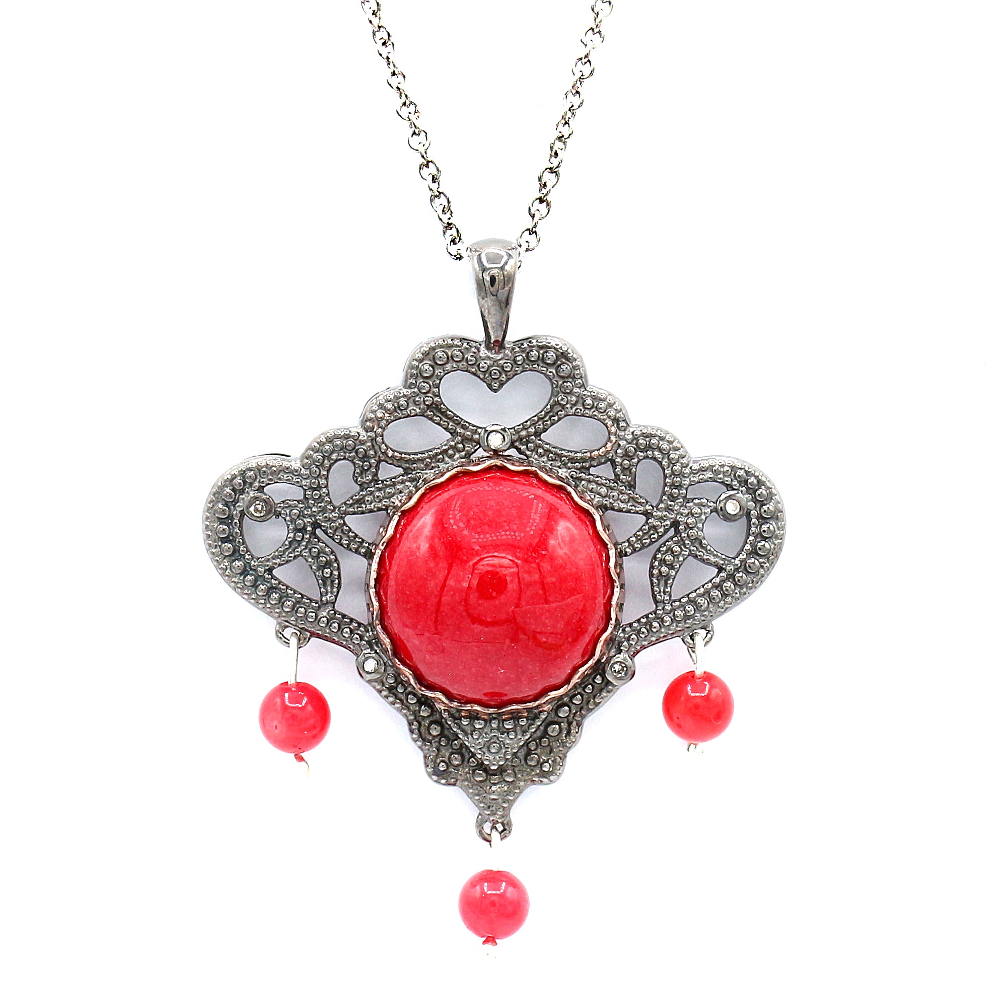 Sevan Red Jade & Red Coral Pendant