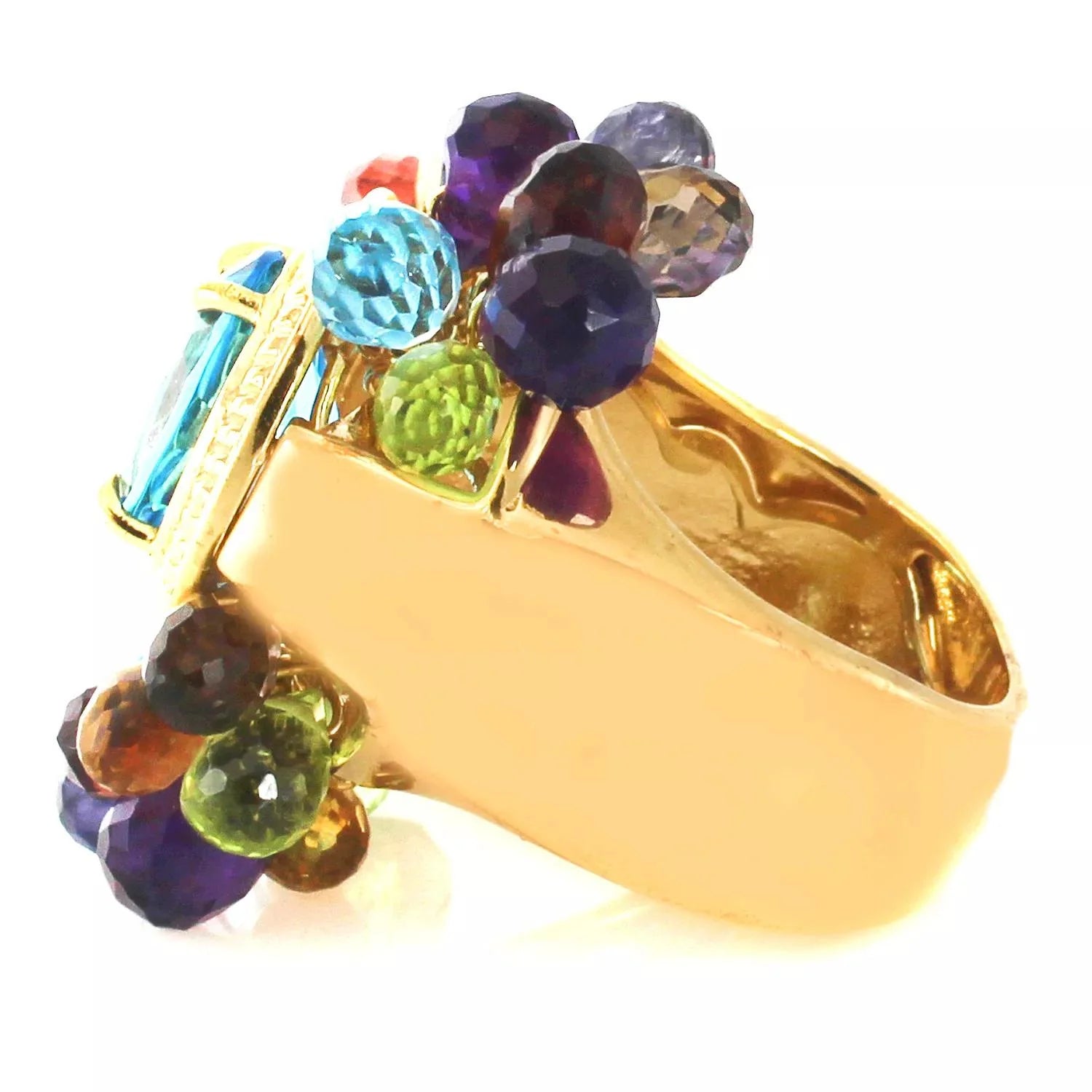 Kristen Amato Swiss Blue Topaz and Multi Gemstone Ring