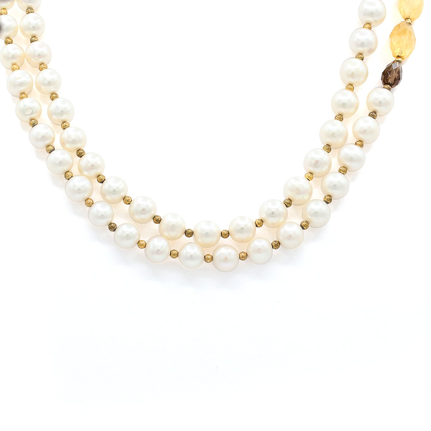 Provisor Smoky Quartz, Pearl & Multi Gemstones Bead Necklace