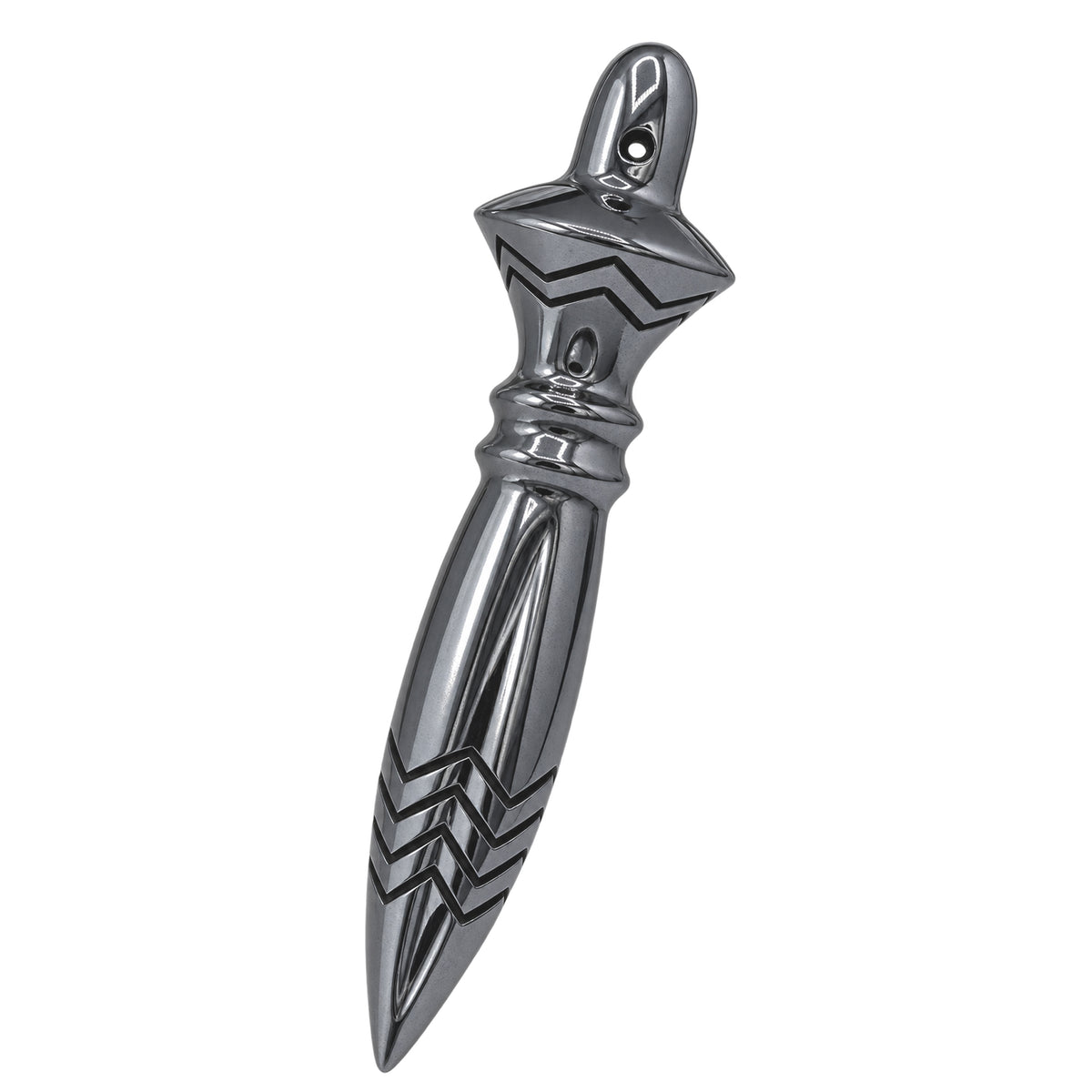 Objet d'art Carved Hematite Chevron Dagger